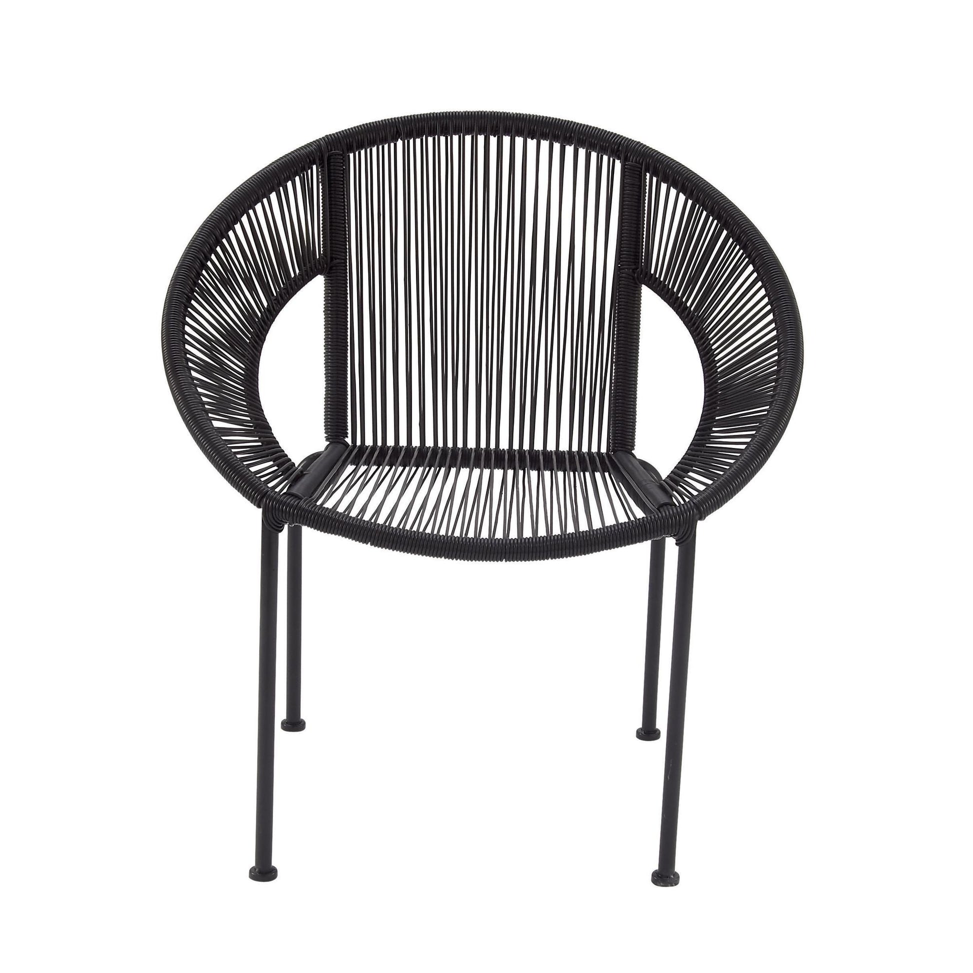 Plastic Rattan Woven Round Outdoor Chair 29" x 23" x 30"