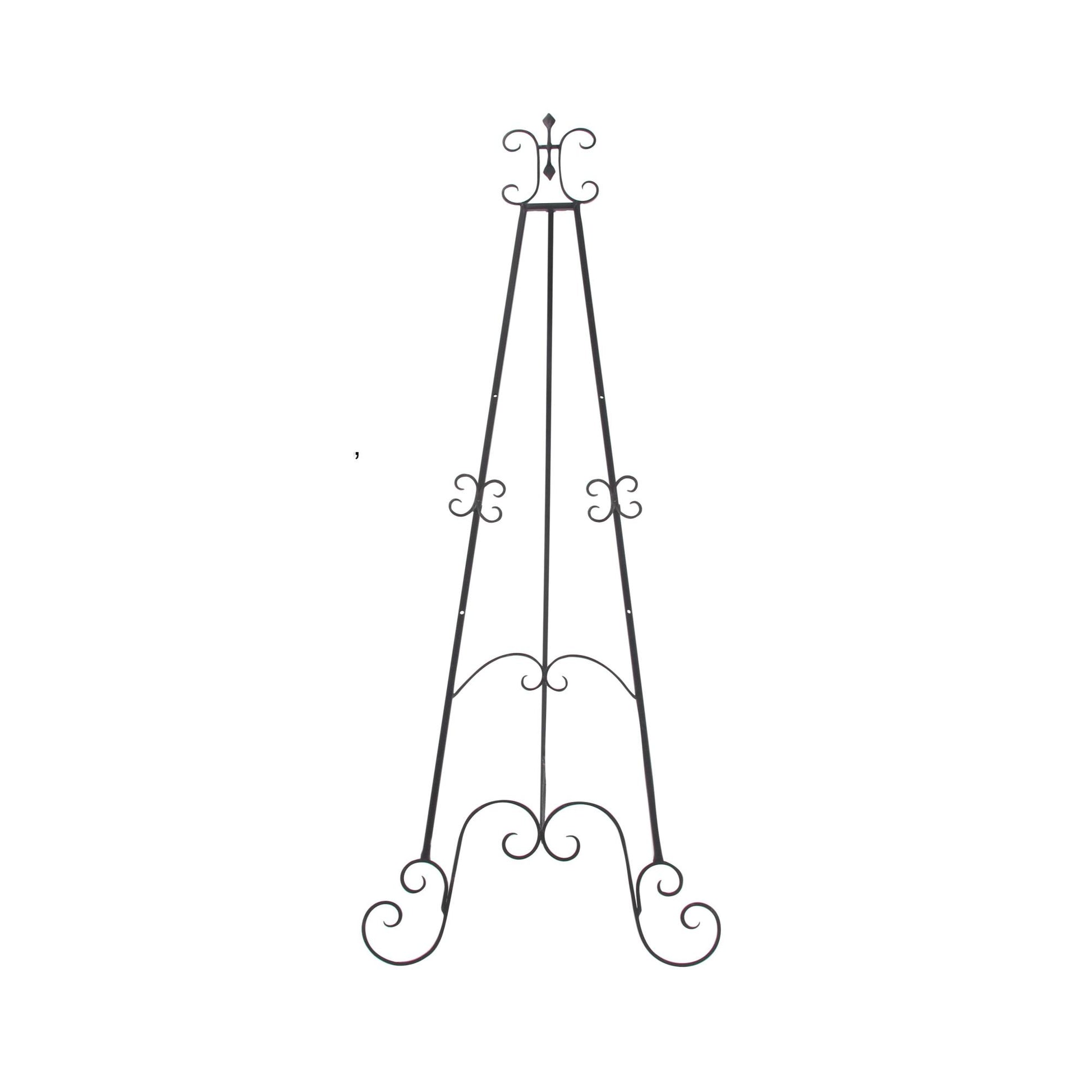 Scroll Black Metal Tall Adjustable Floor 3 Tier Display Easel