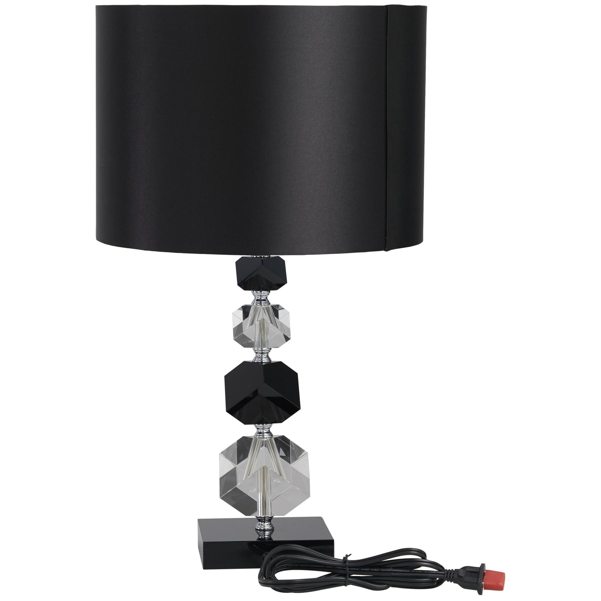 Crystal Geometric Diamond Inspired Room Table Lamp with Black Crystal Base 13" x 8" x 23"