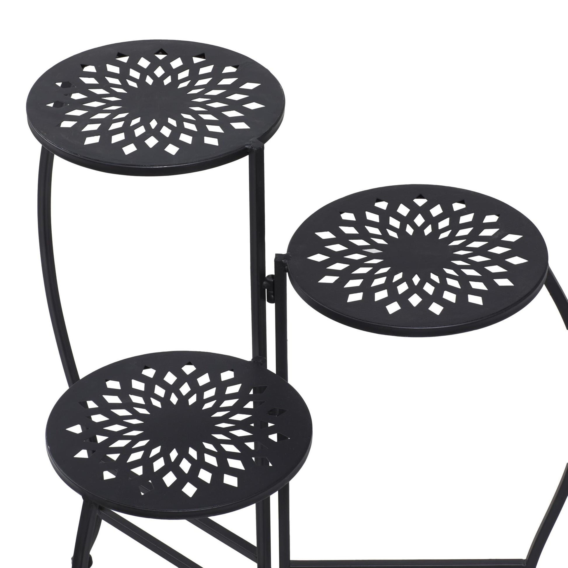 Floral Metal 3 Tier Indoor Outdoor Plantstand 19" x 14" x 24"