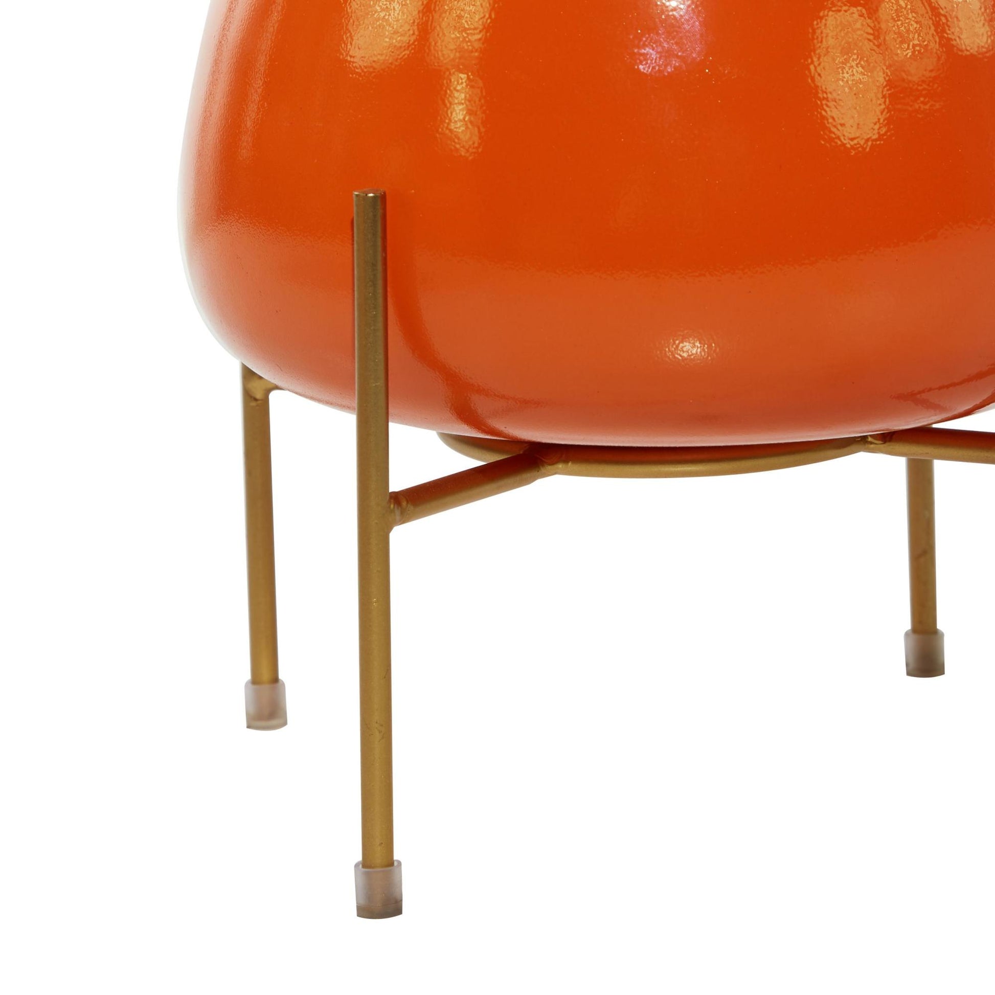 Set of 2 Metal Rounded Dome Indoor Outdoor Planter with Removable Stand