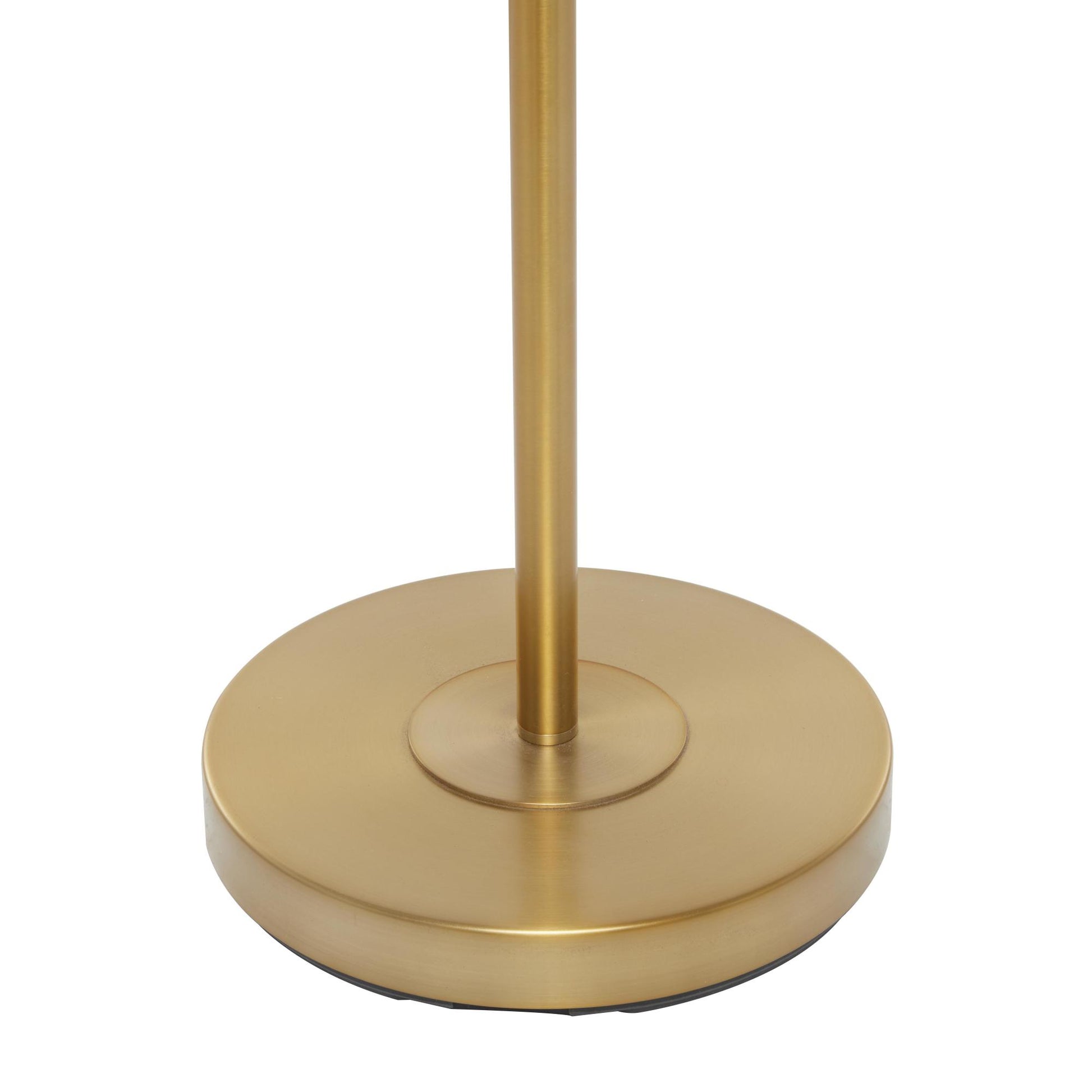 Blue Metal Ribbed Room Floor Lamp with Velvet Shade and Gold Accents