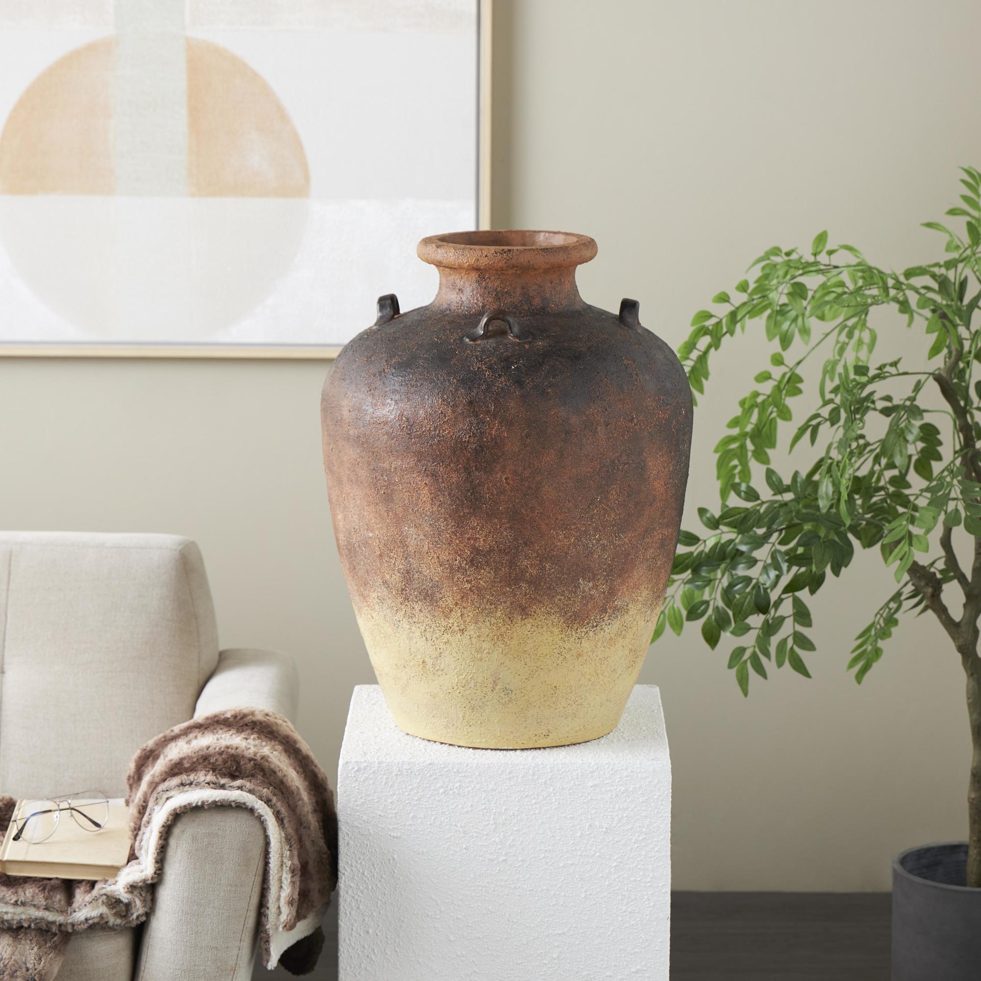 Copper Magnesium Oxide Textured Ombre Antique Amphora Decorative Vase