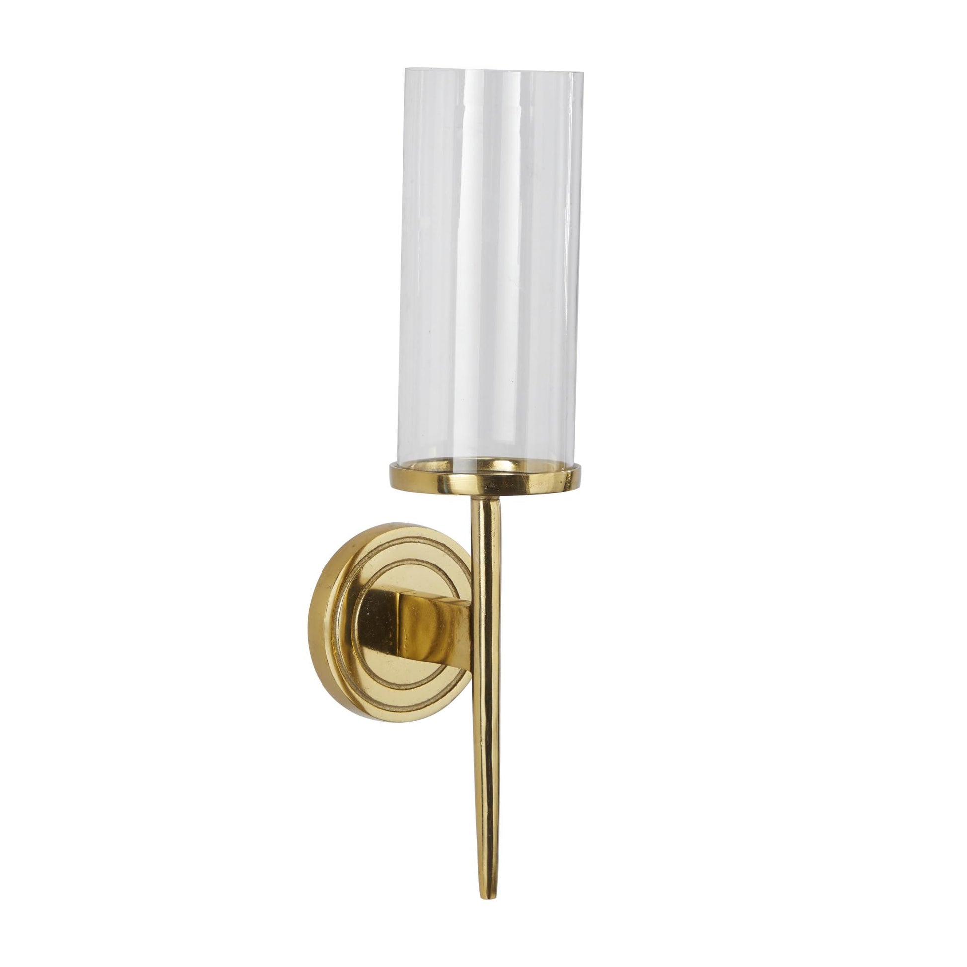 Aluminum Metal Single Candle Indoor Outdoor Wall Sconce with Glass Holder