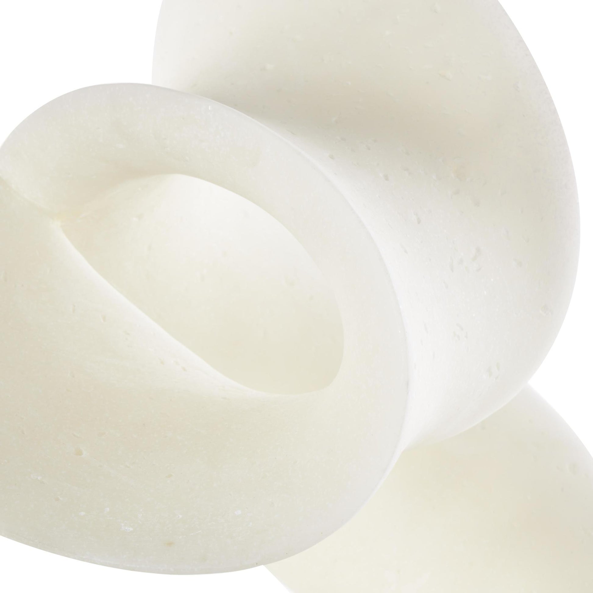 Abstract White Polystone Twisted Wave Decorative Sculpture with Elevated Base
