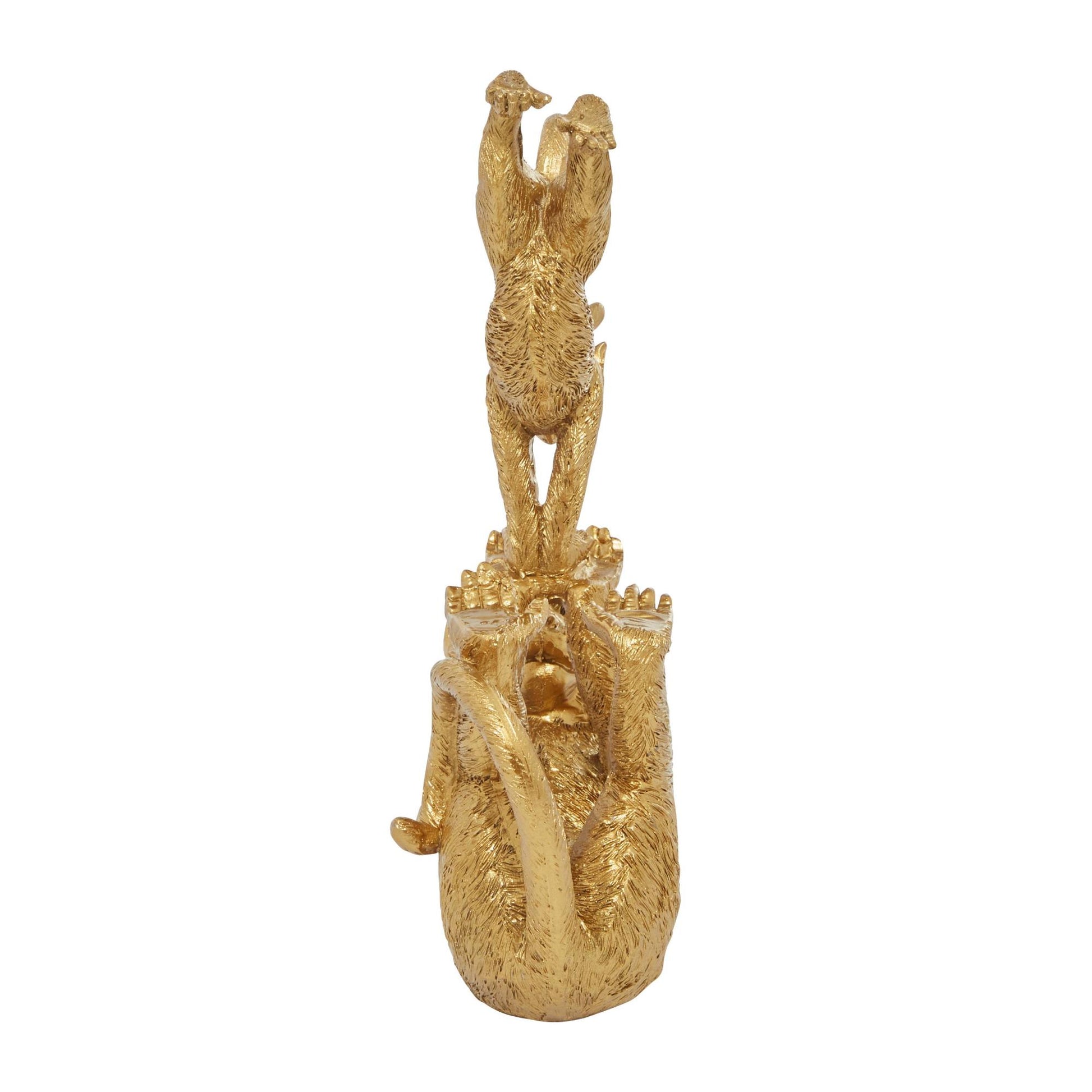 Monkey Gold Polyresin Decorative Sculpture
