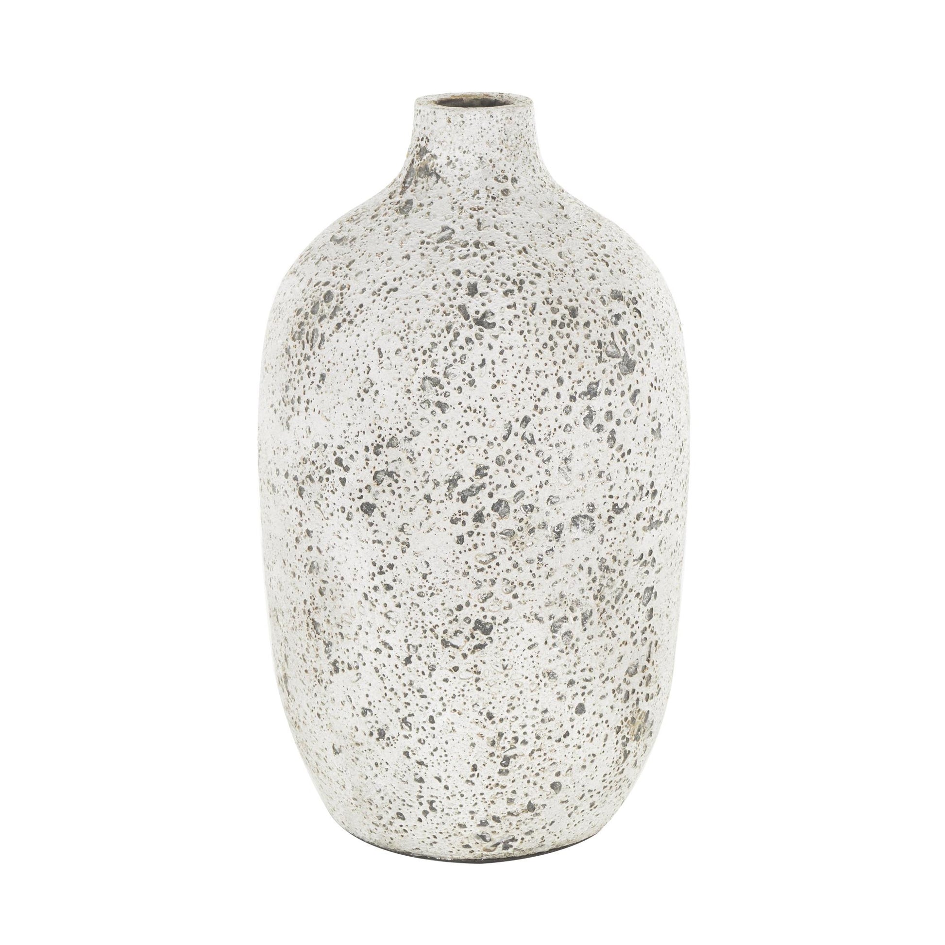 White Ceramic Antique Style Textured Decorative Vase