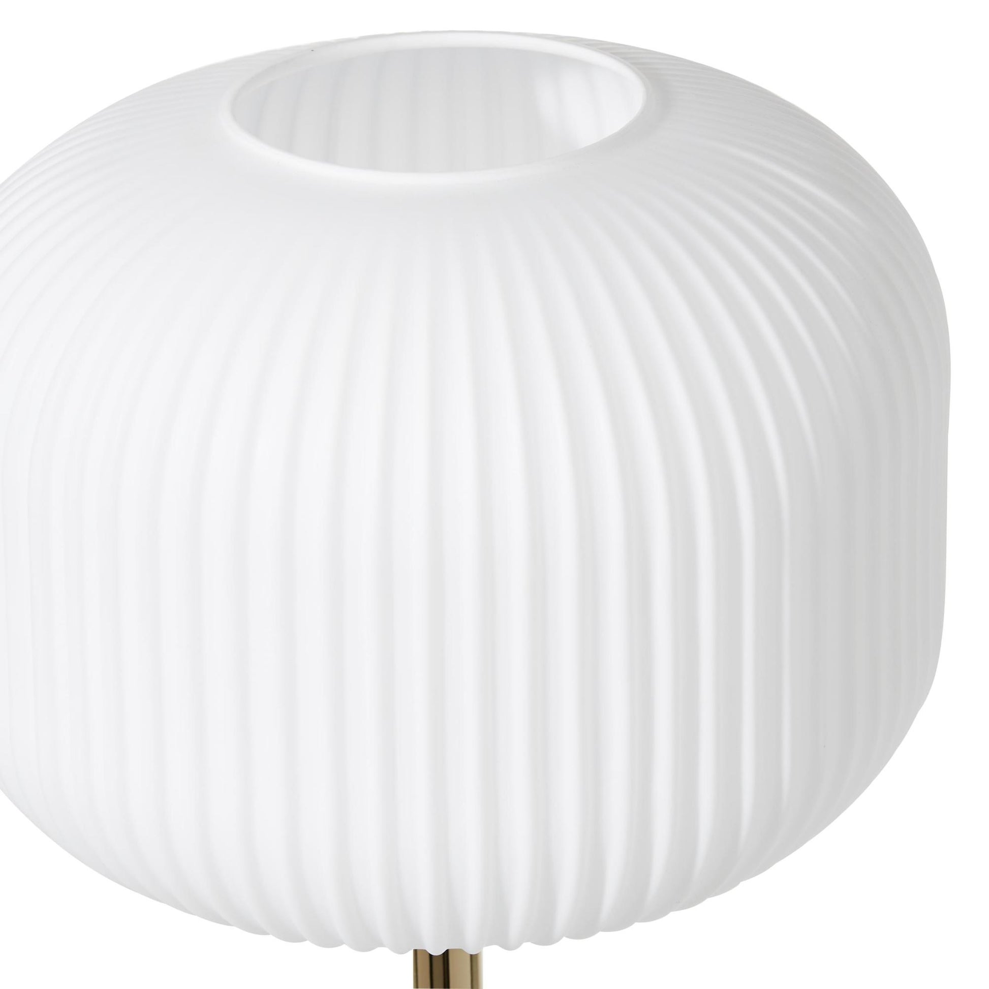 CosmoLiving by Cosmopolitan Gold Metal Room Floor Lamp with White Round Ribbed Shade