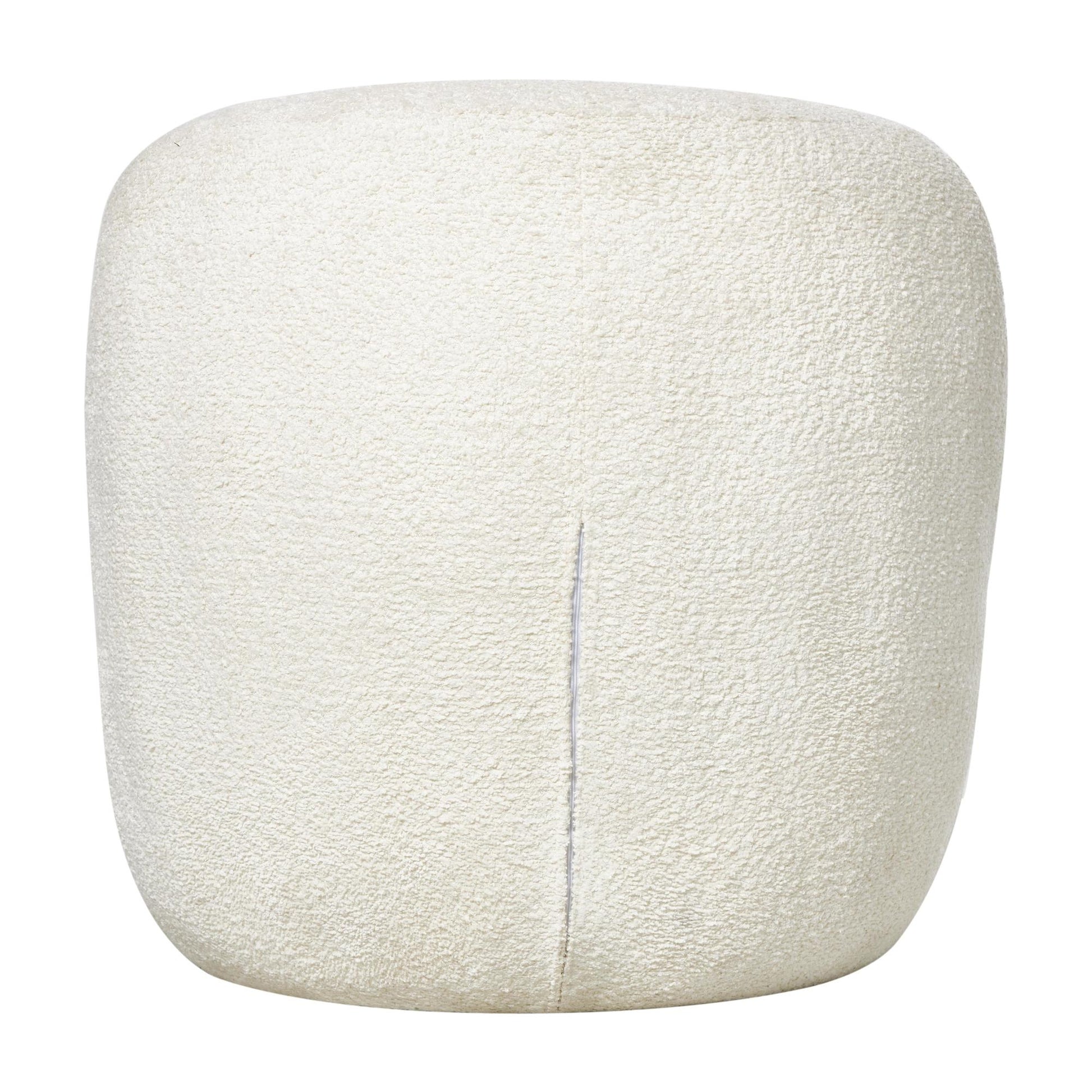White Polyester Rounded Barrel Living Room Accent Chair