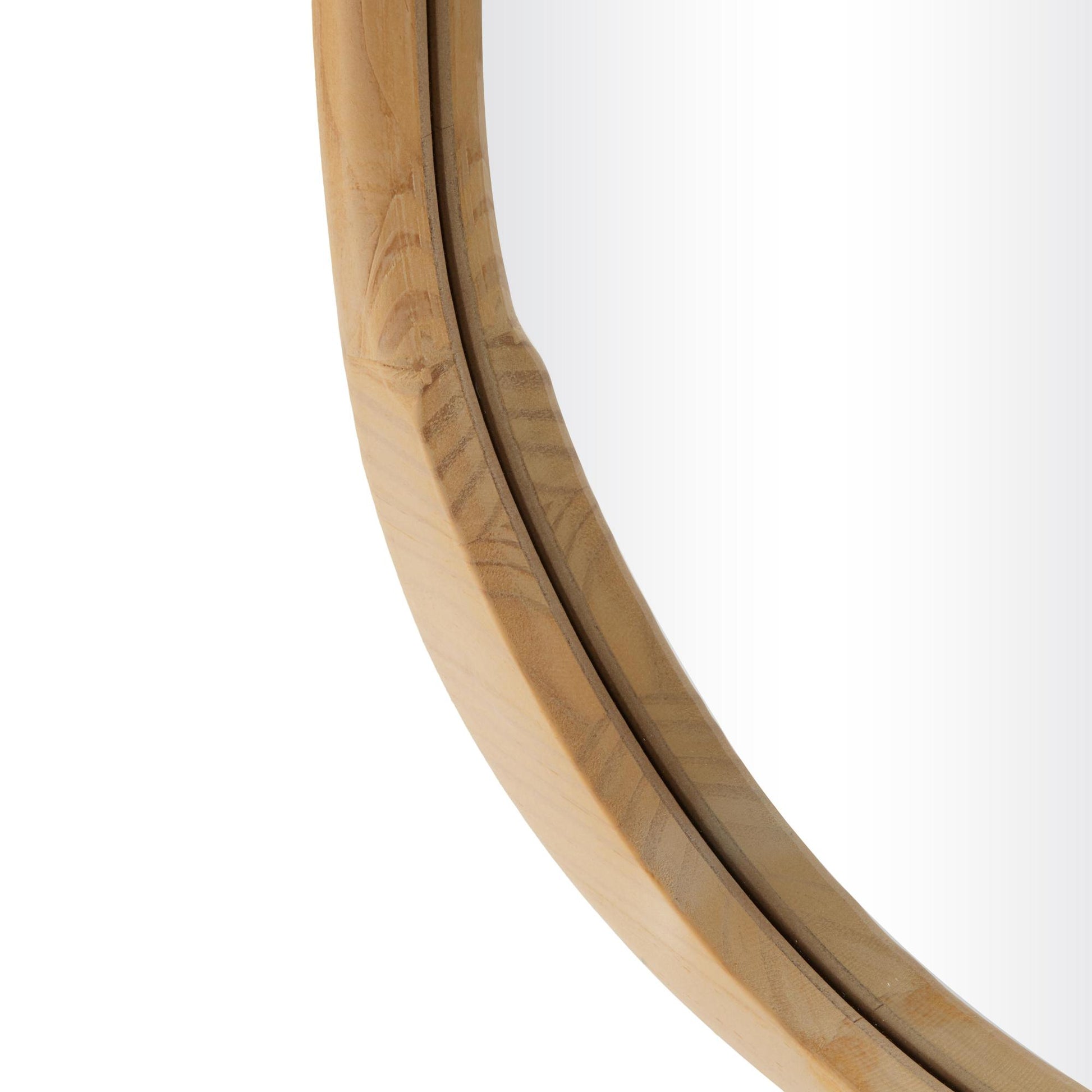 Brown Wood Oval Room Wall Mirror