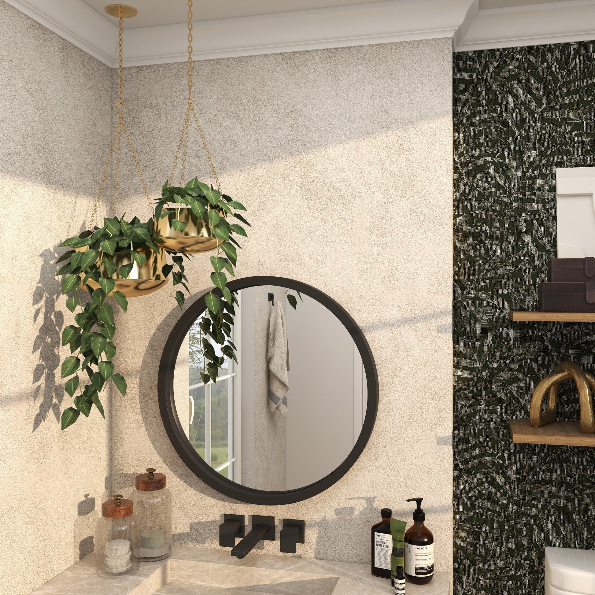 Set of 2 Metal Hanging Dome Indoor Outdoor Wall Planter with Chain