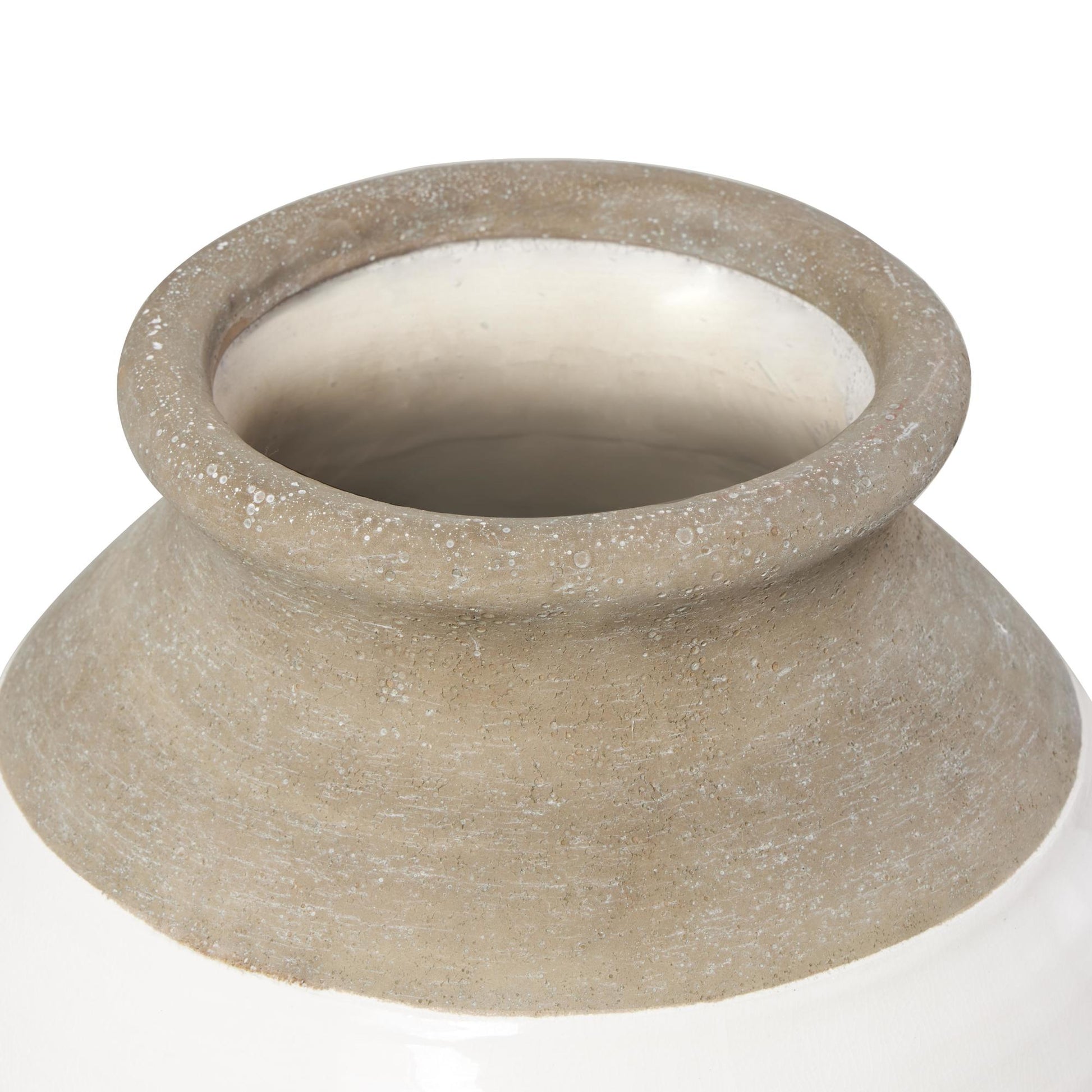 Gray Ceramic Decorative Vase with White Body