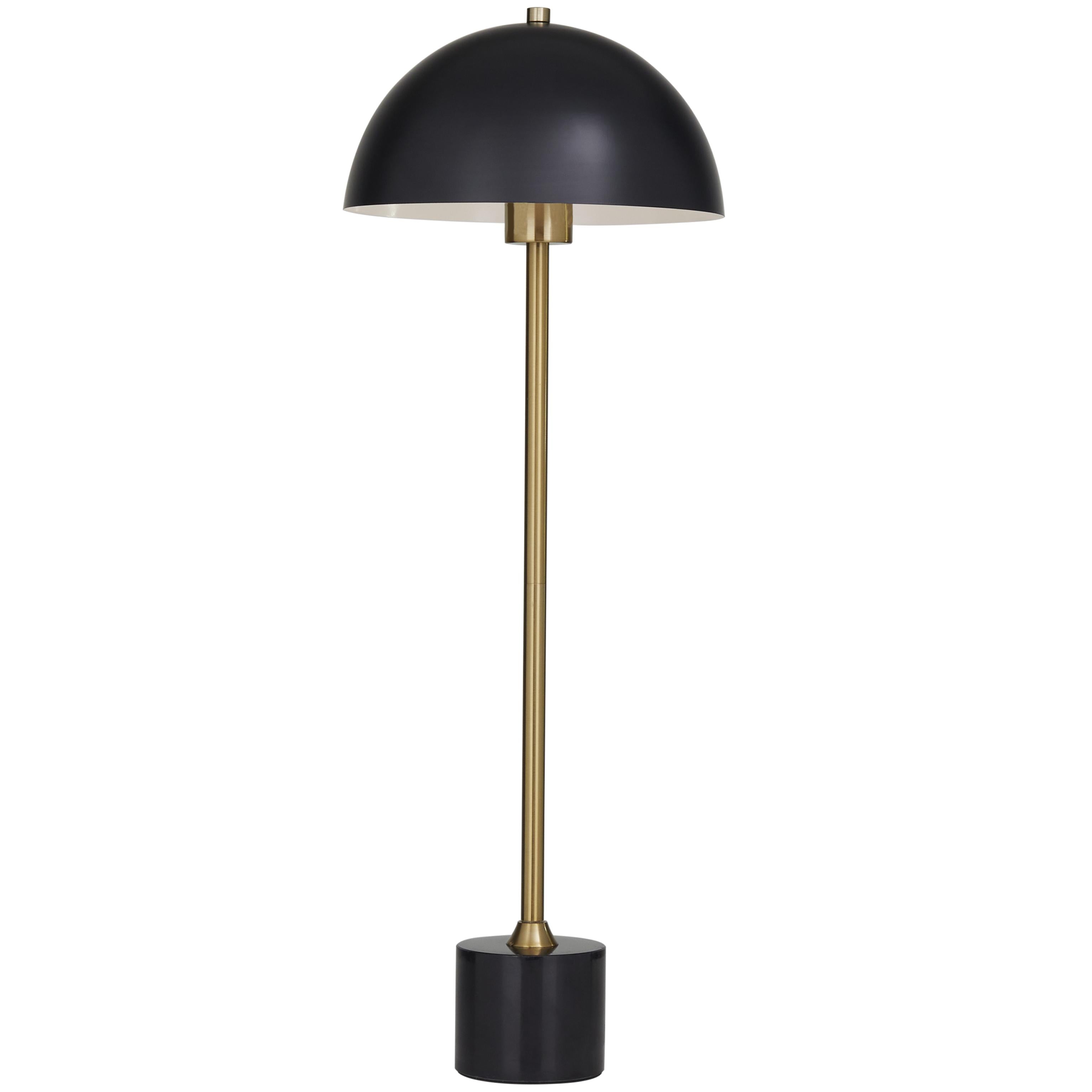 Metal Umbrella Style Room Desk Lamp with Black Marble Base