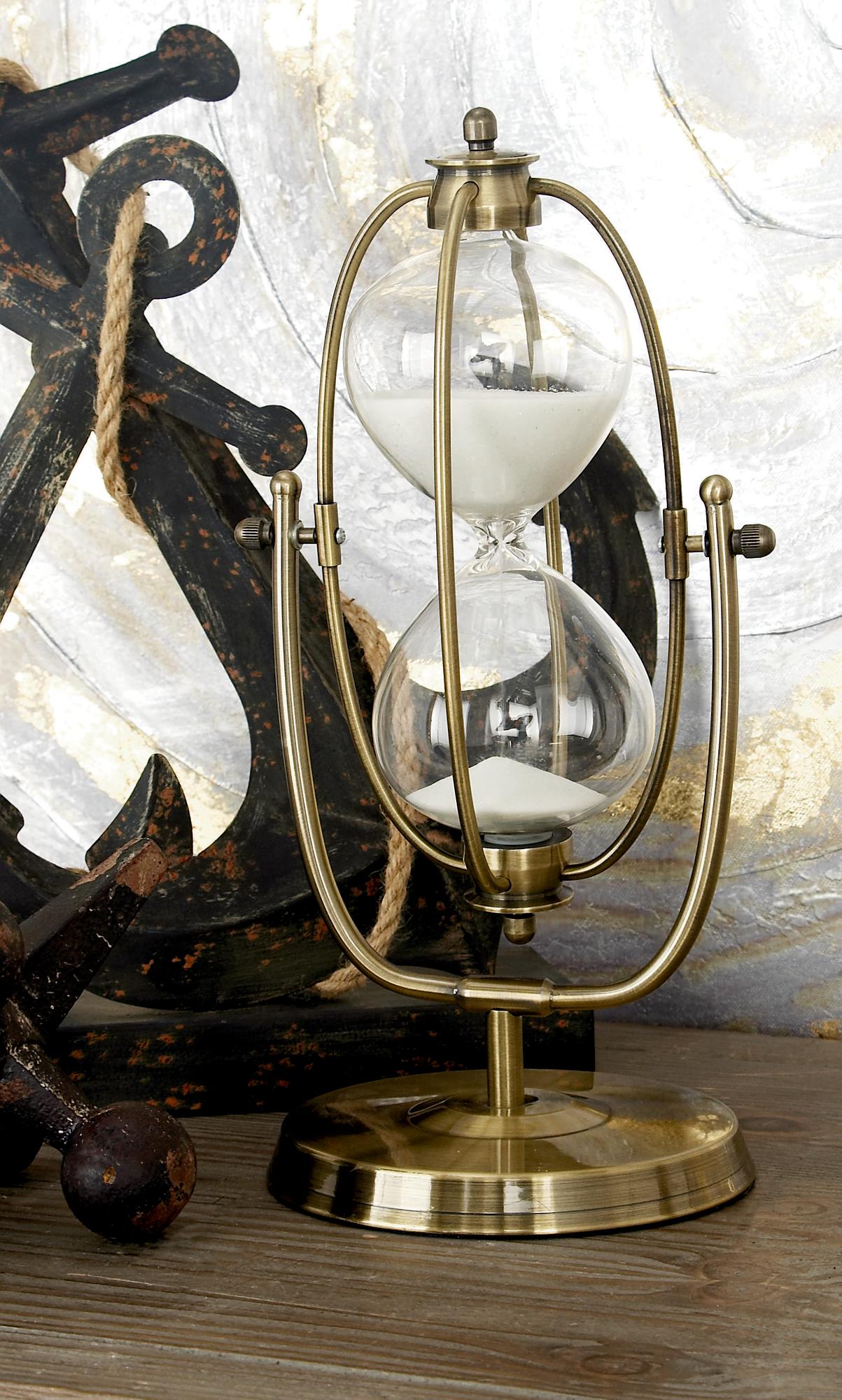 Armillary Metal Hourglass Sand Hourglass Timer with Rotating Stand