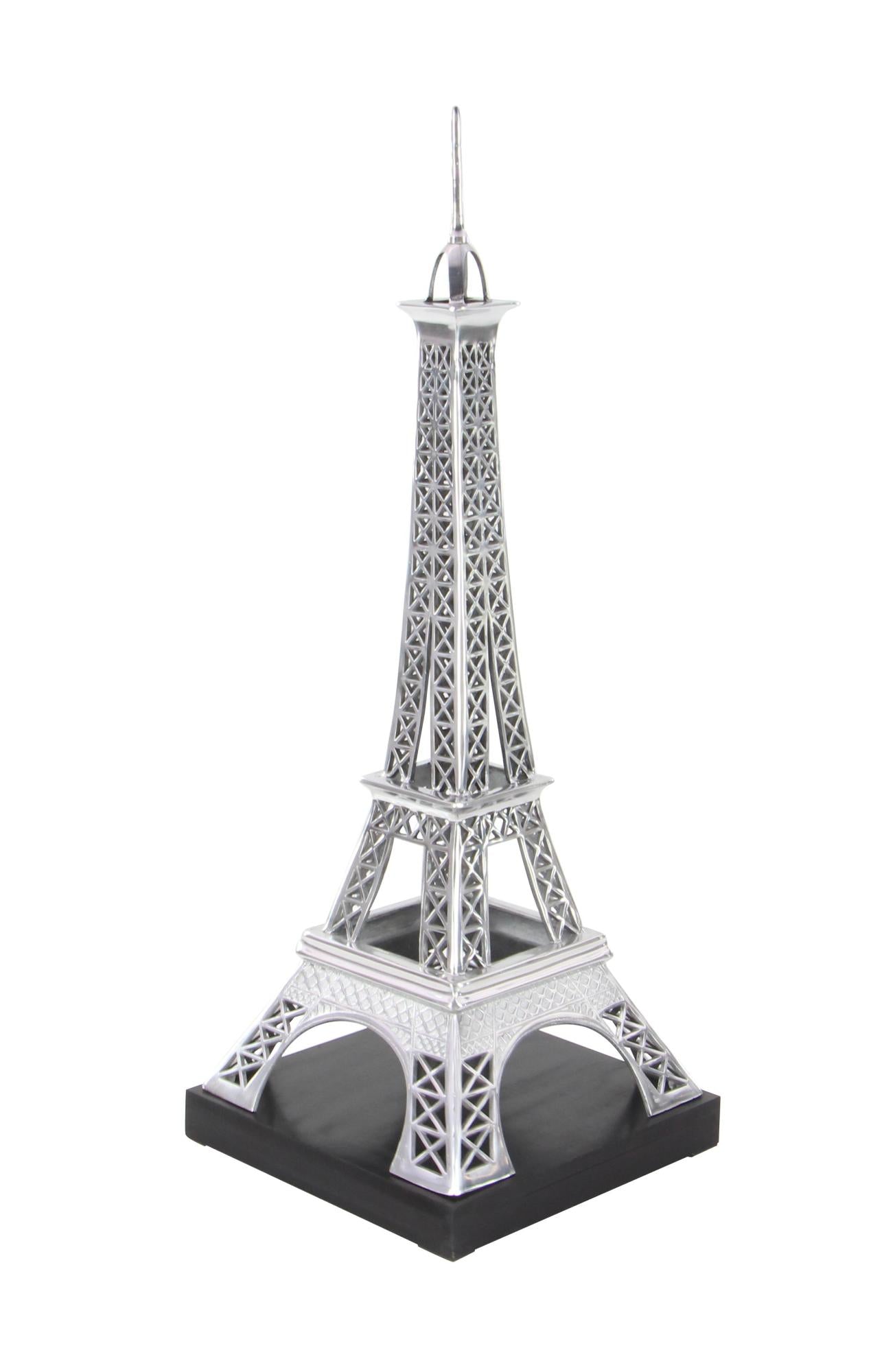 Eiffel Tower Silver Aluminum Metal Decorative Sculpture