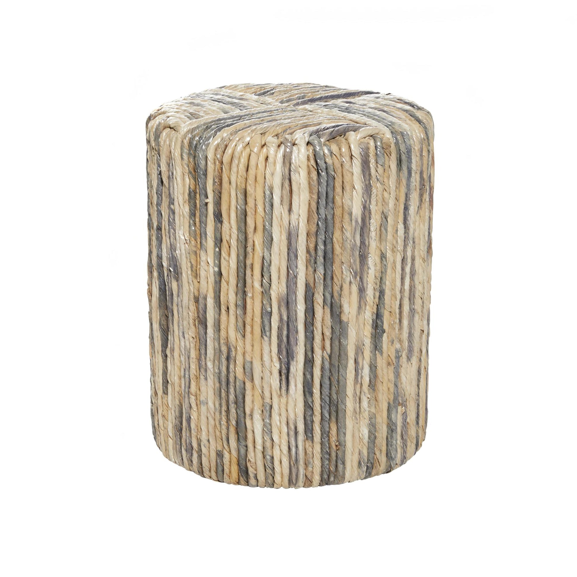 Multi Colored Banana Leaf Woven Side End Accent Table