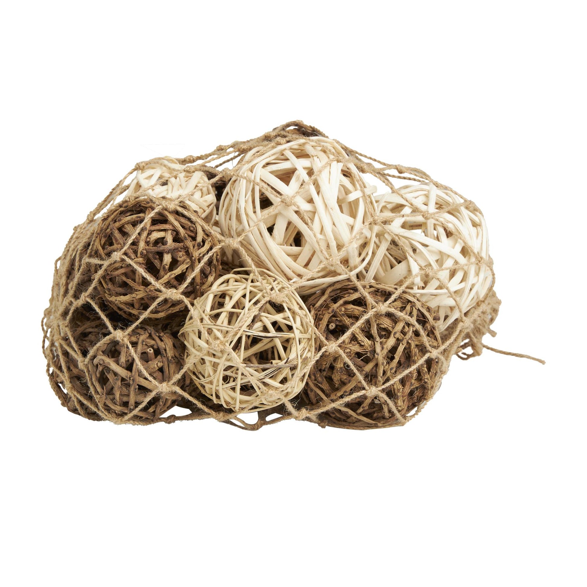 Dried Plant Handmade Decorative Orbs & Vase Filler with Fishnet Bag 10" x 8" x 7"