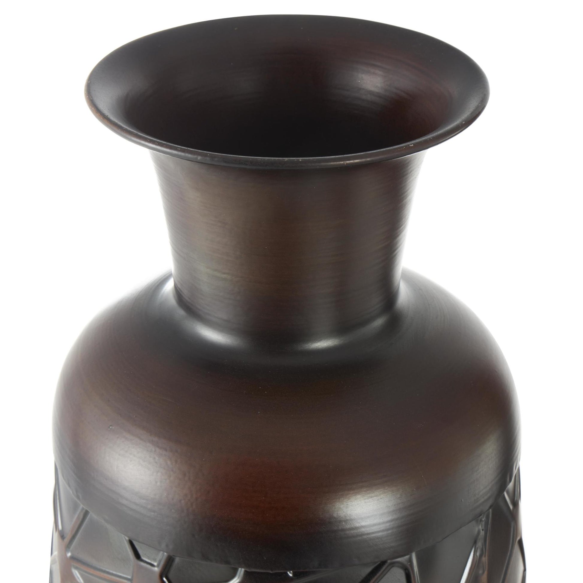 Set of 3 Metal Tall Tapered Floor Decorative Vase with Brown Trumpet Tops Set of 3 18", 39", 28"H