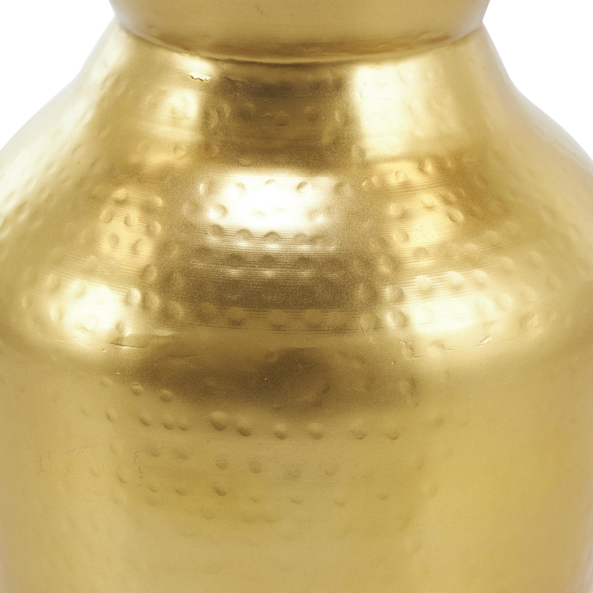 Gold Metal Hammered Spotted Decorative Vase