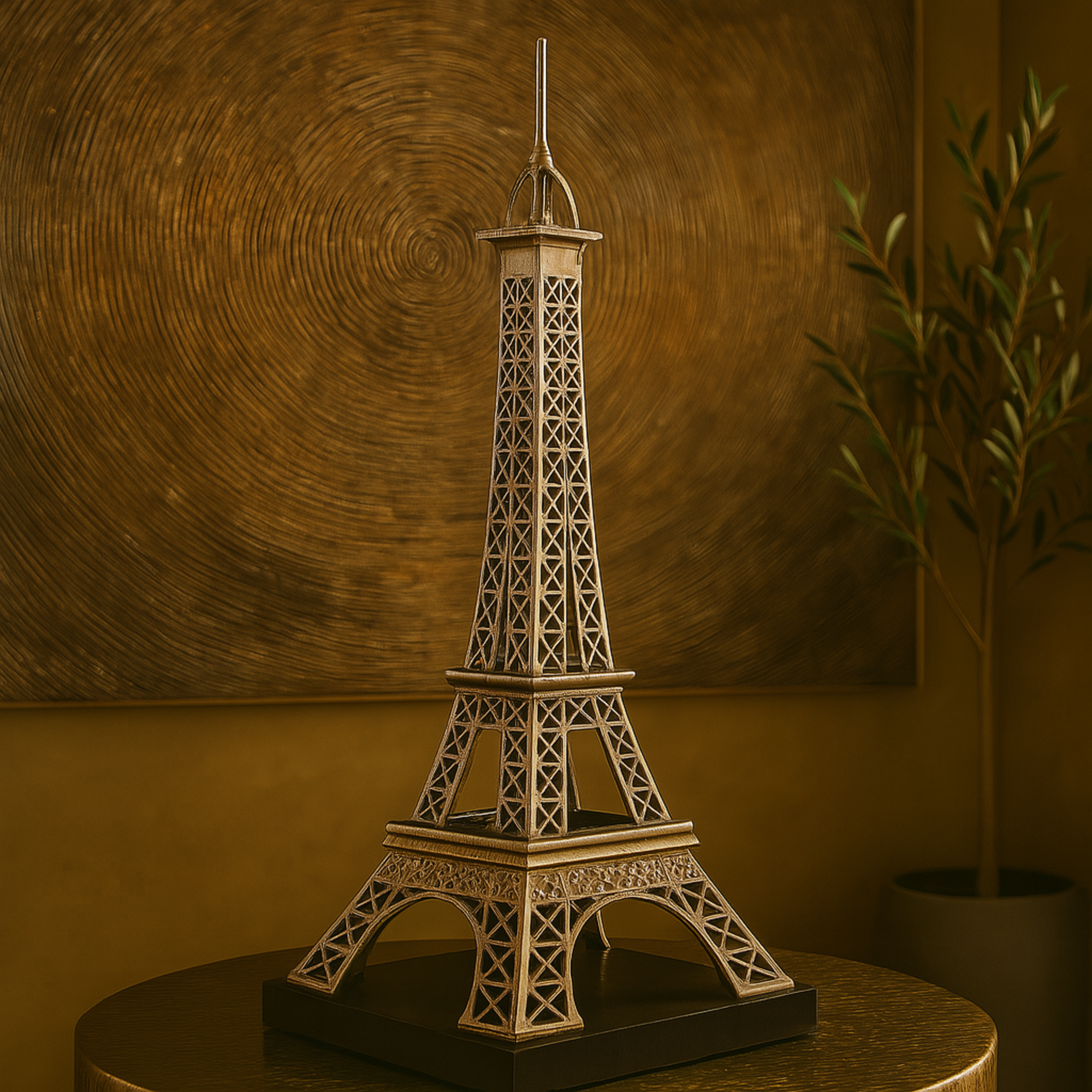 Eiffel Tower Silver Aluminum Metal Decorative Sculpture