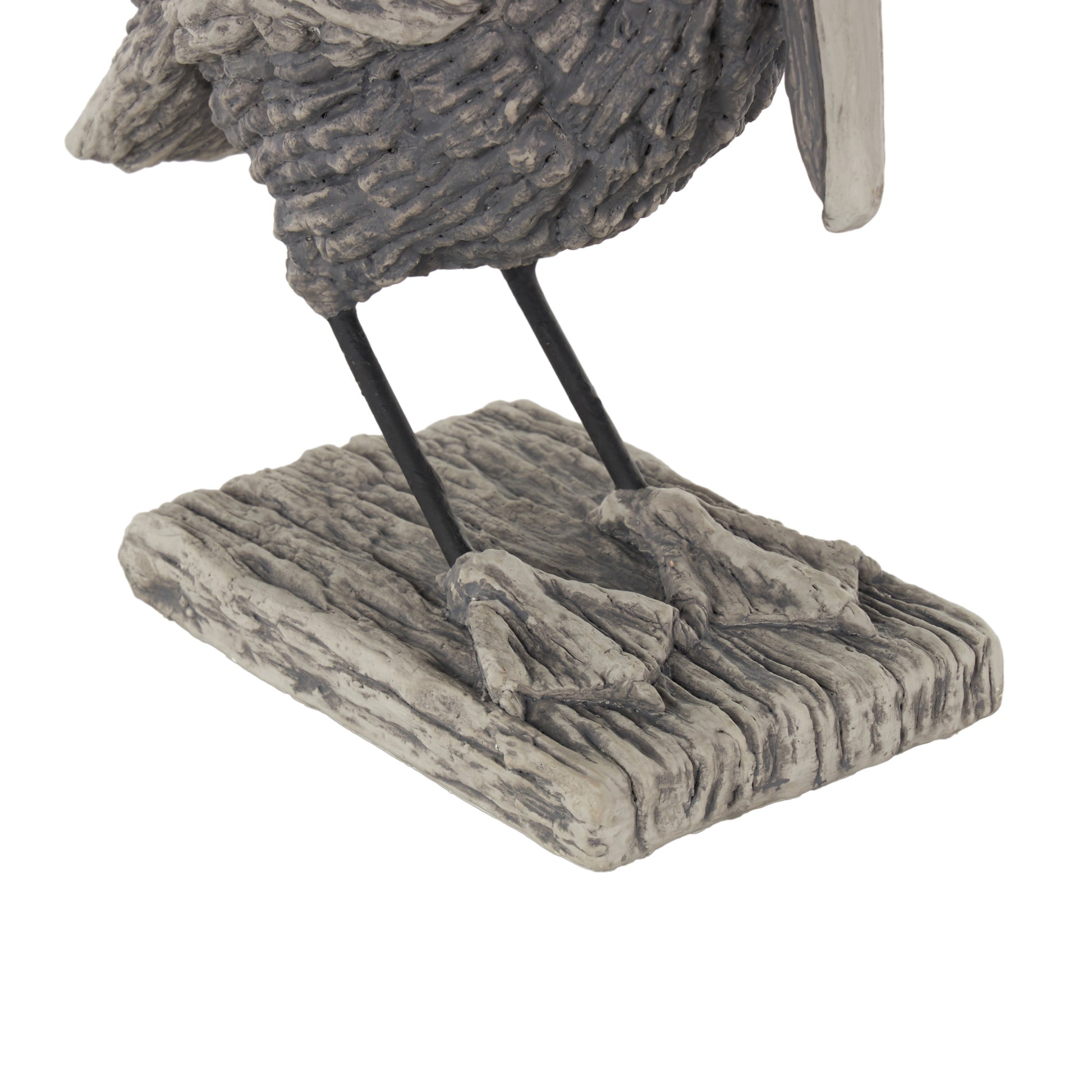 Pelican Gray Polystone Textured Decorative Sculpture