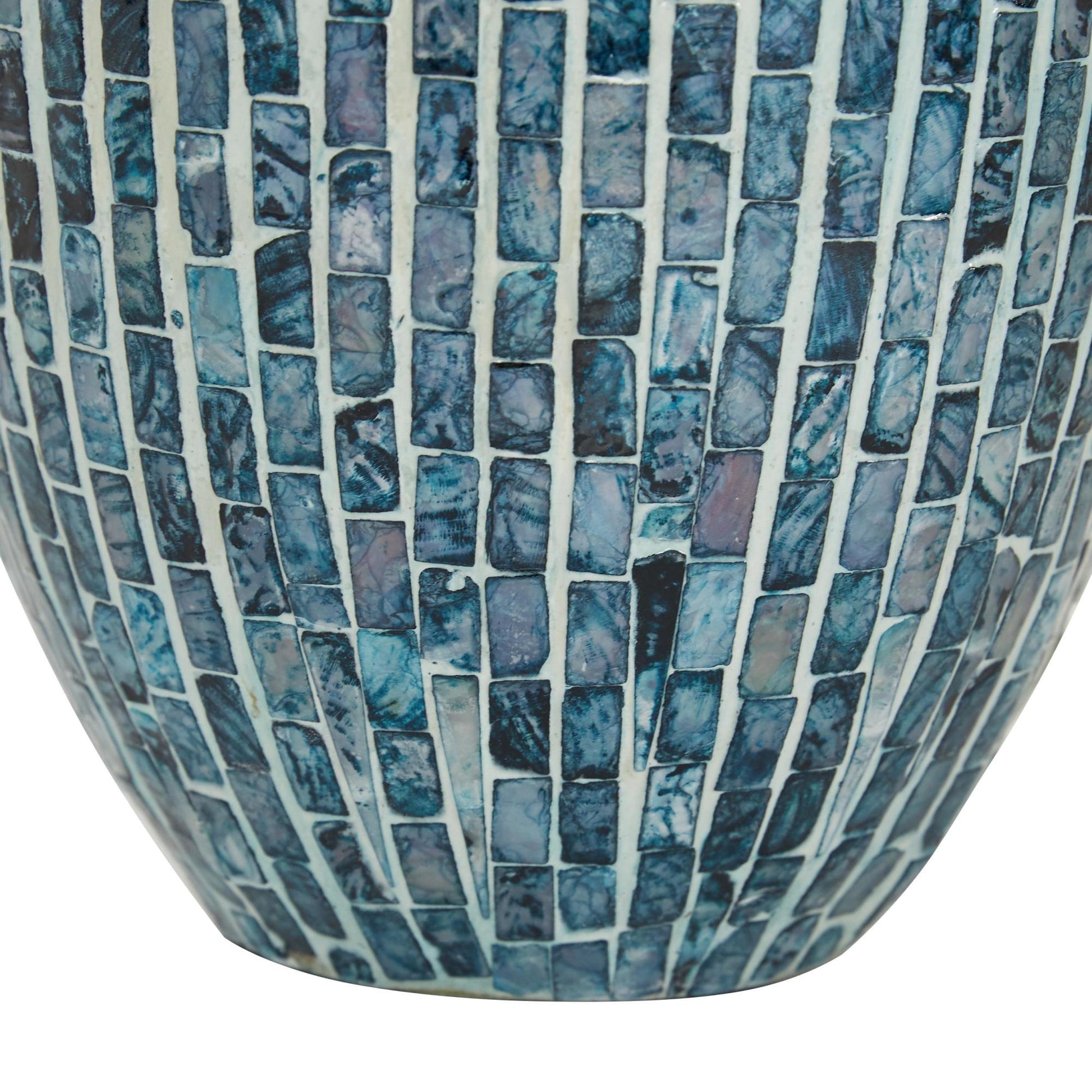 Blue Mother of Pearl Shell Handmade Decorative Vase