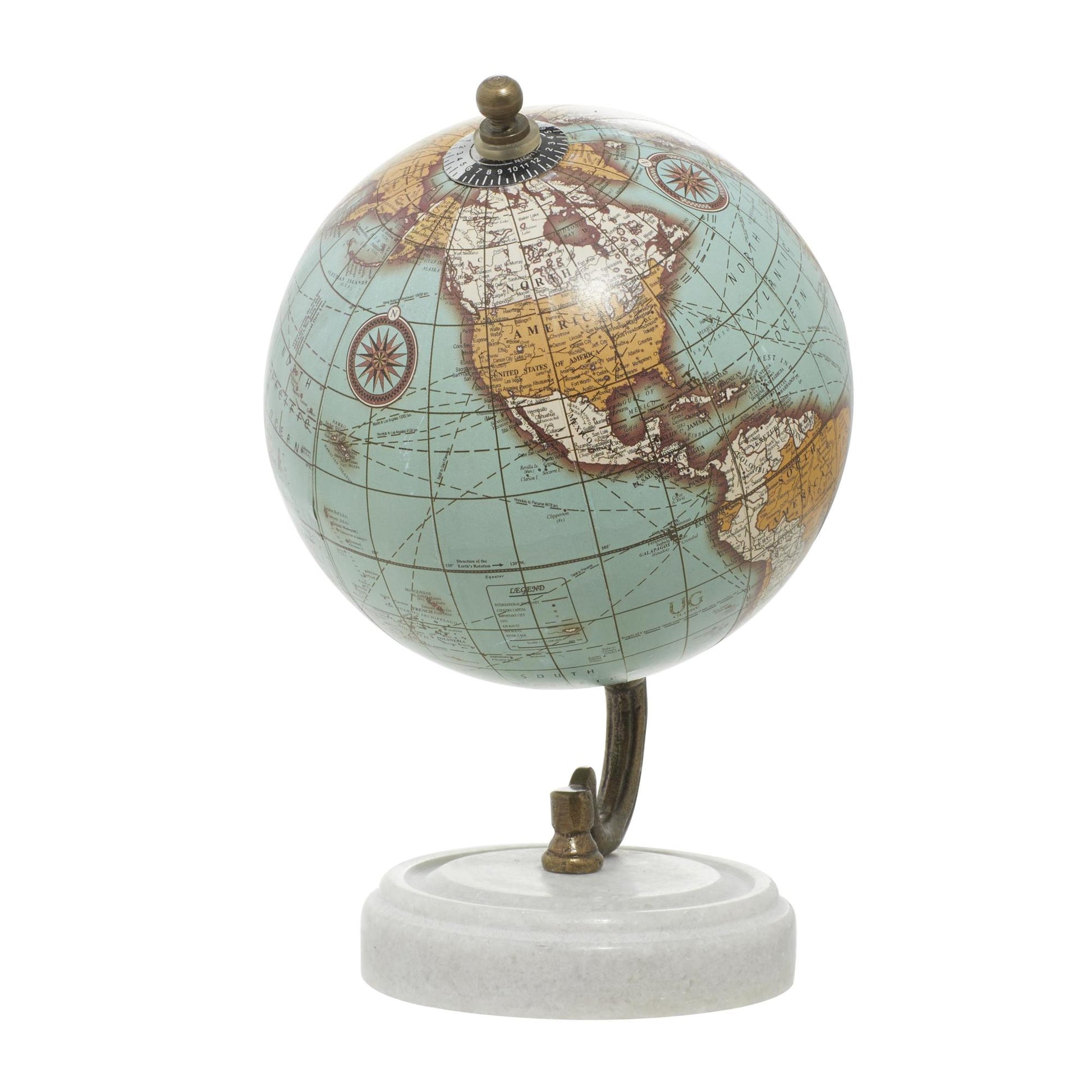 World Map Marble Educational/Geographic Earth Globe with Marble Base