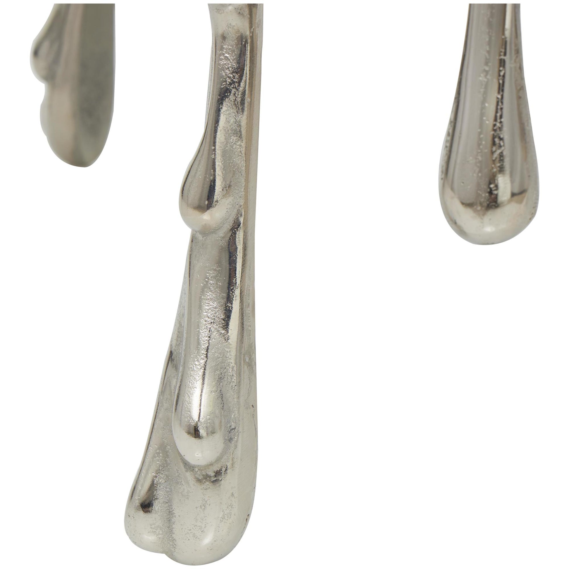 Abstract Aluminum Metal Drip Living Room Coffee Table with Melting Designed Legs and Shaded Glass Top 36" x 36" x 16"