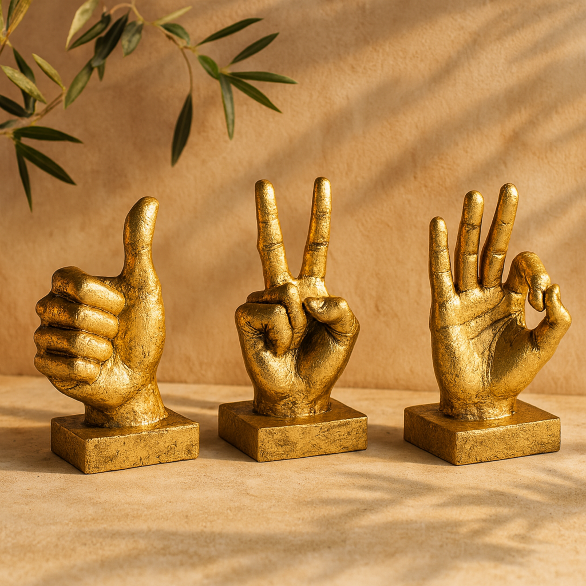 CosmoLiving by Cosmopolitan Set of 3 Hands Polystone Decorative Sculpture