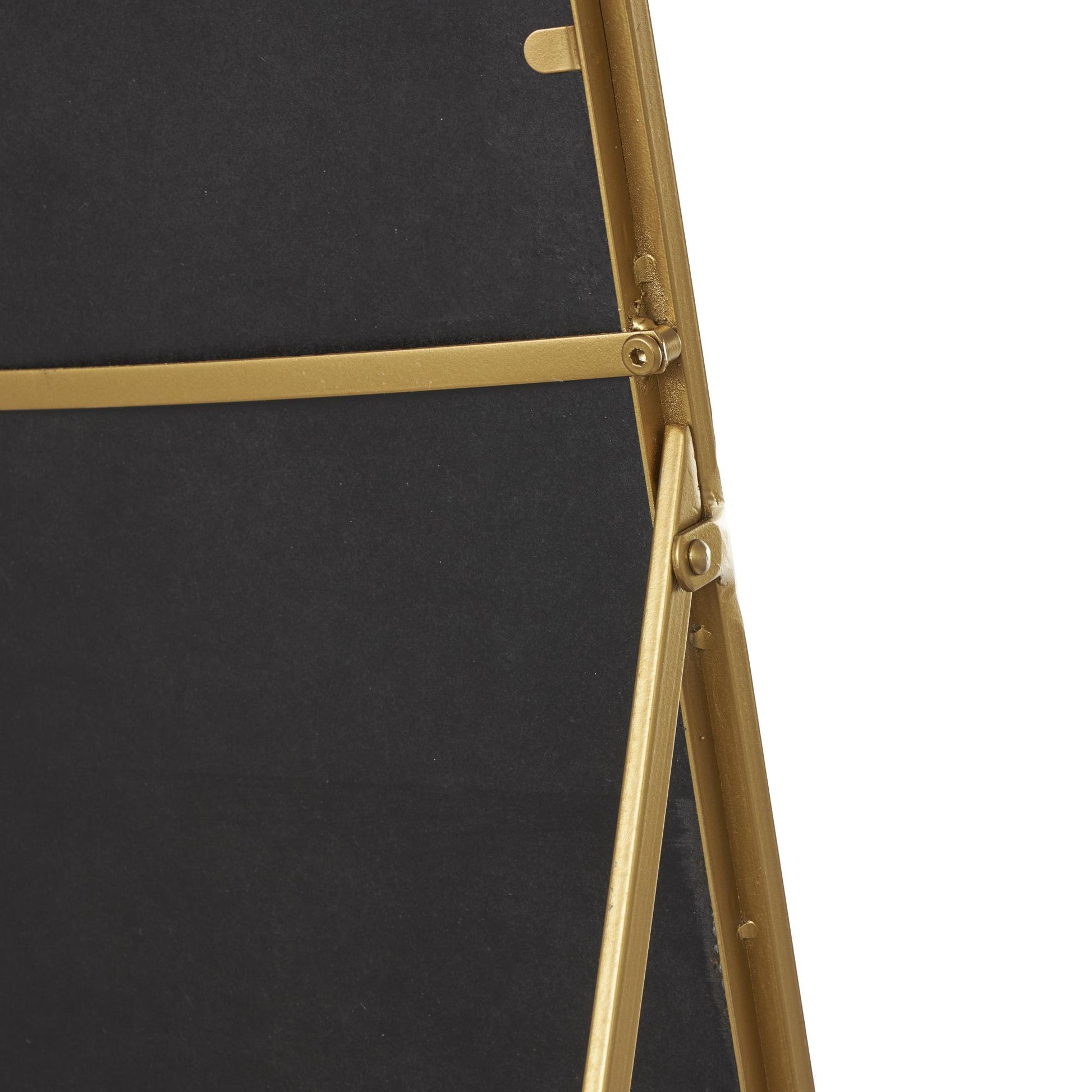 Gold Metal Arched Freestanding Foldable Room Floor Mirror