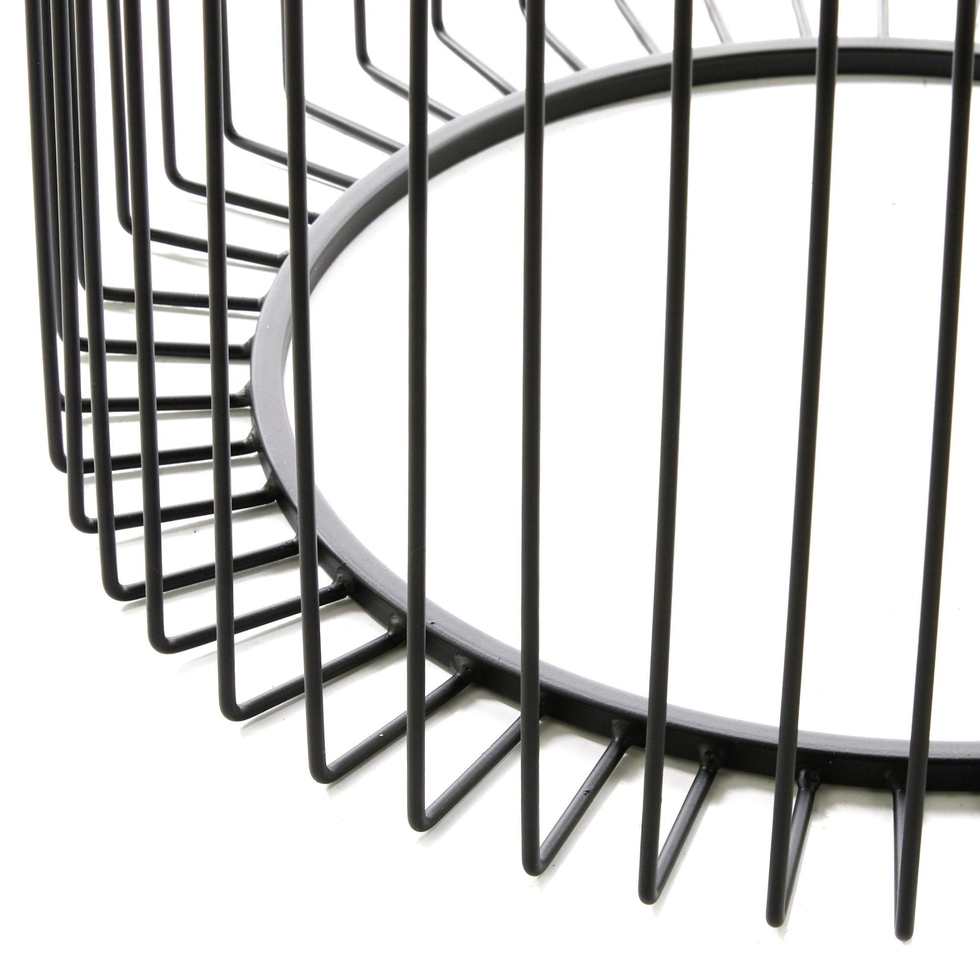 Black Metal Open Wire Frame Side End Accent Table with Shaded Glass Top