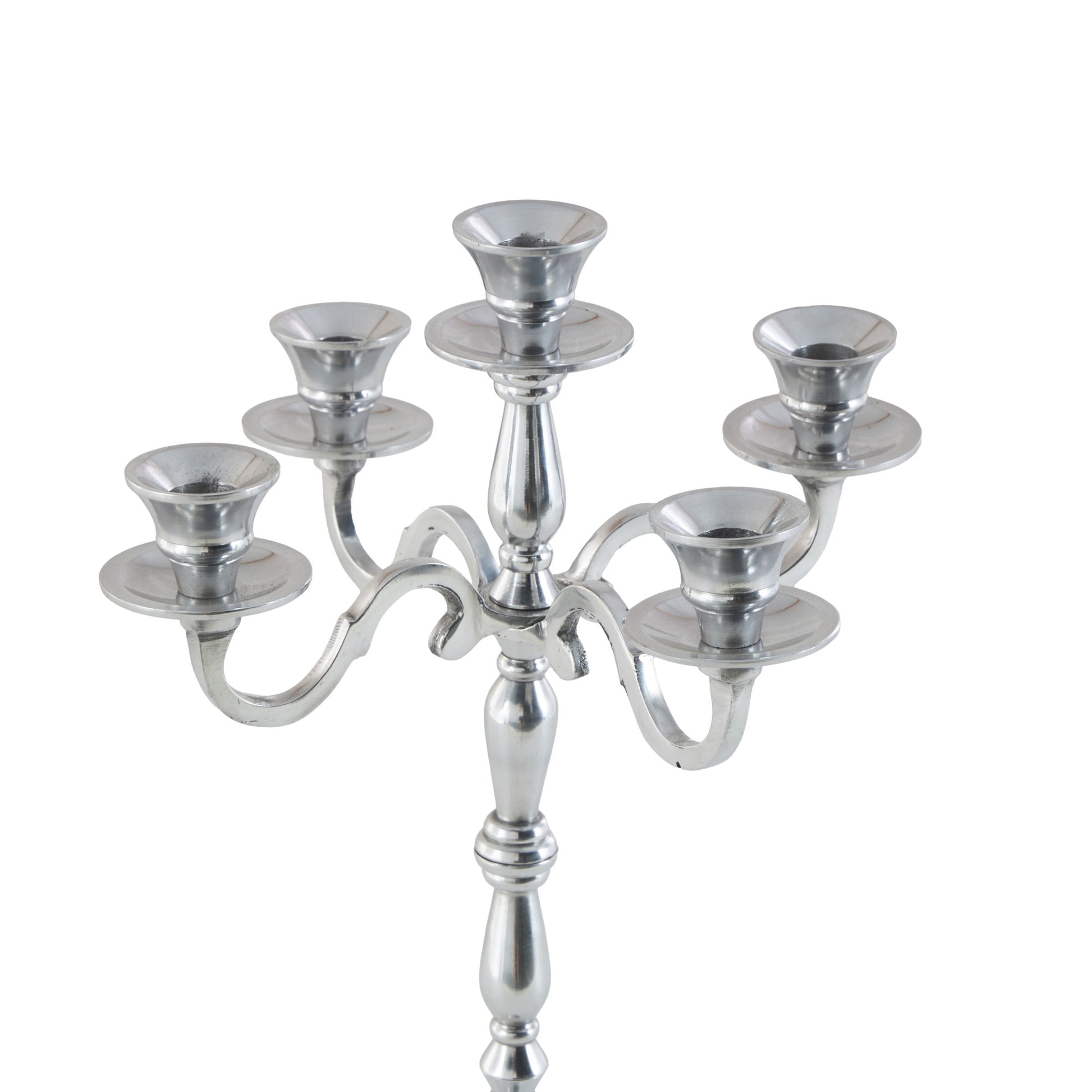 Silver Aluminum Metal Decorative Candelabra