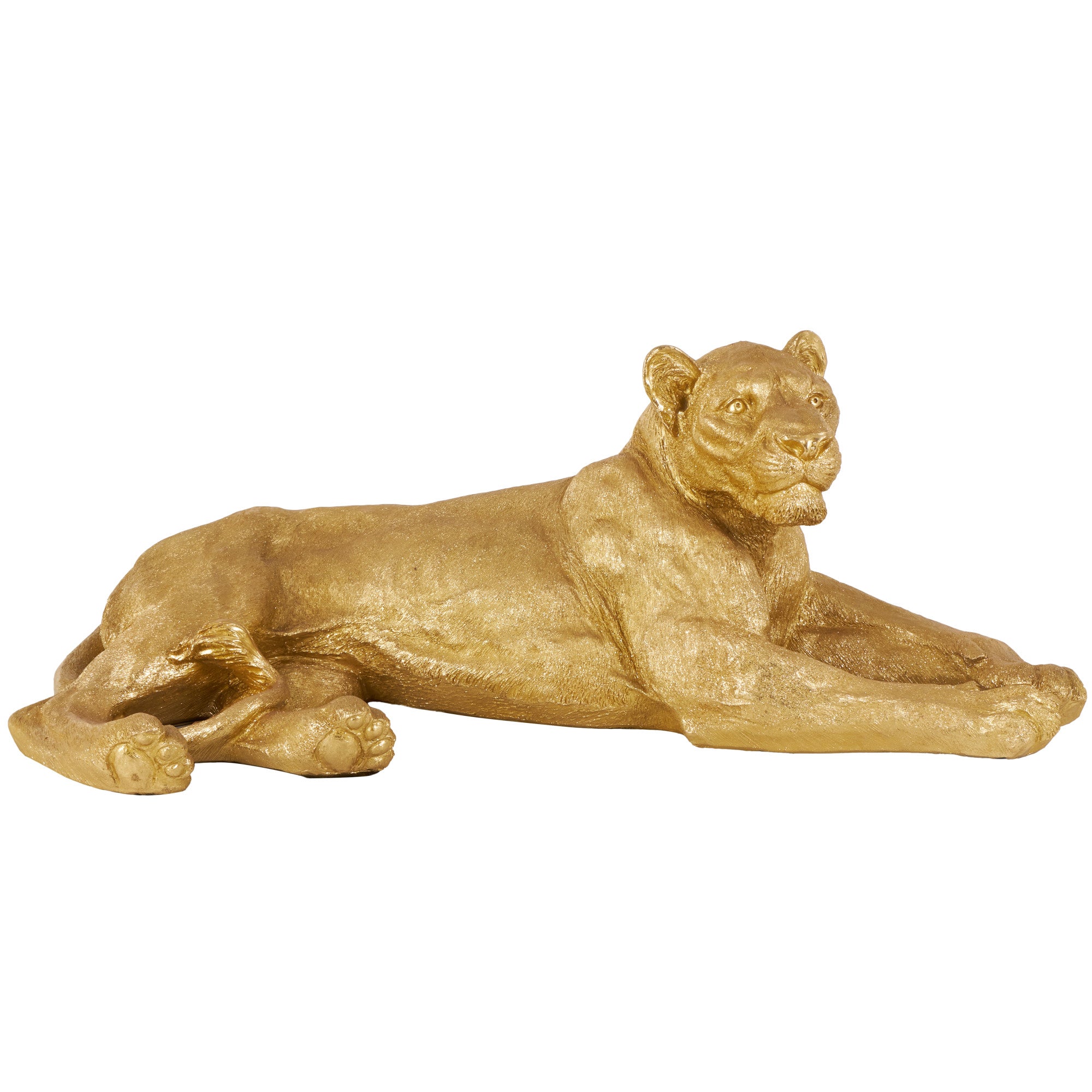 Tiger Gold Resin Laying Decorative Sculpture