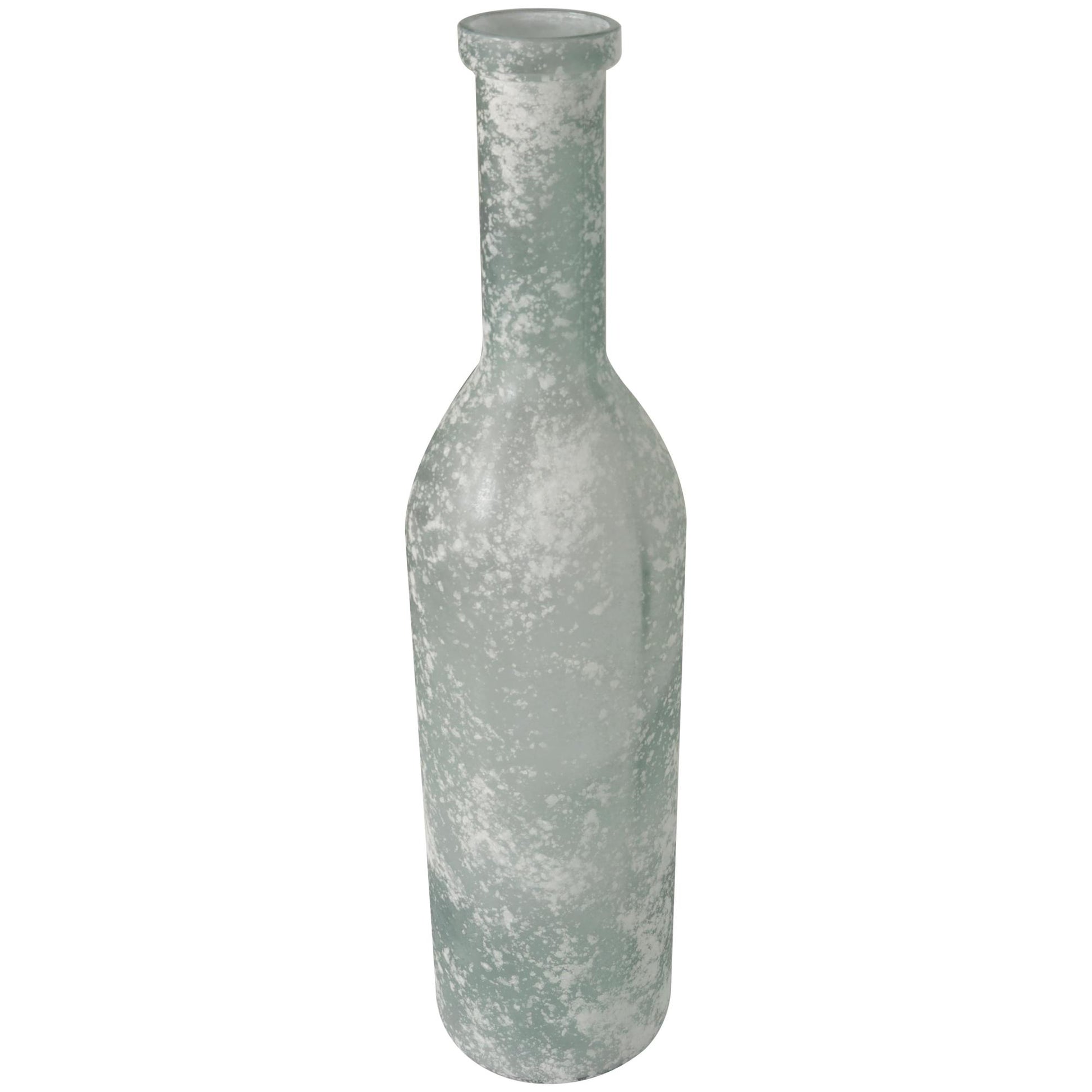 Recycled Glass Handmade Tall Spanish Bottleneck Decorative Vase 7" x 7" x 30"