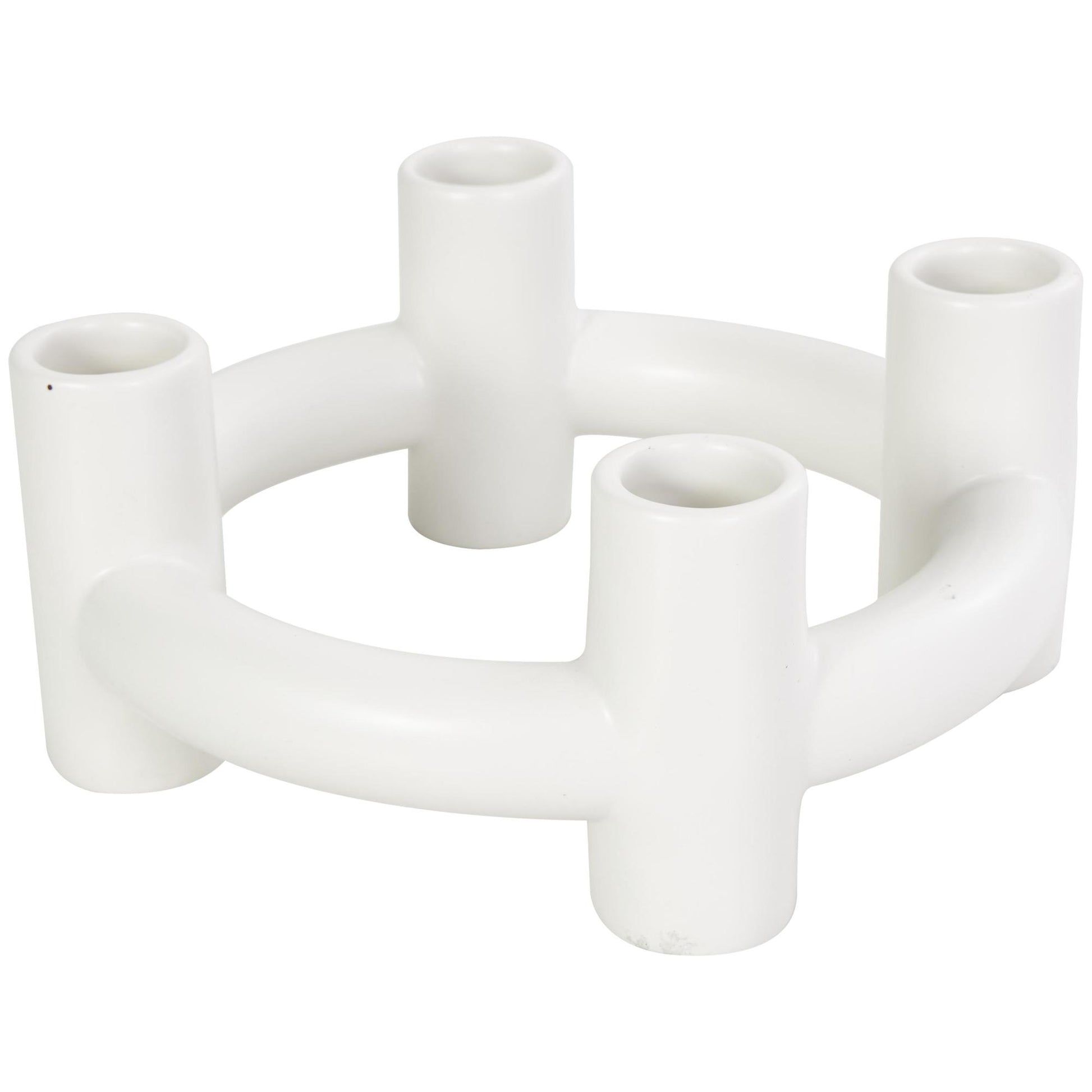 CosmoLiving by Cosmopolitan Set of 2 Geometric Black Ceramic Circle Decorative Candle Holder