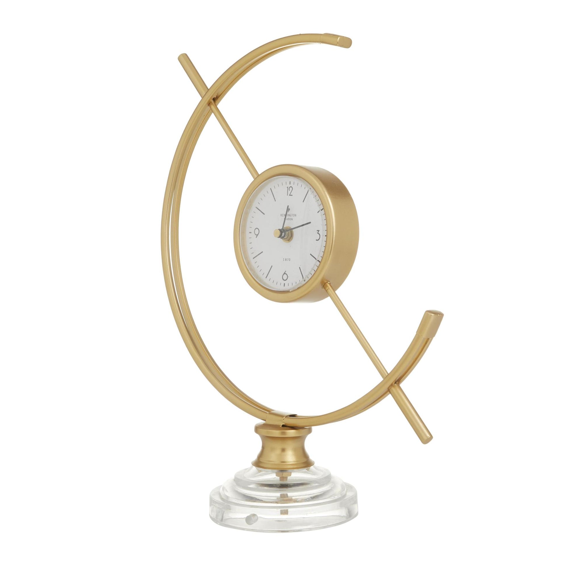 Gold Metal Decorative Clock with Acrylic Base