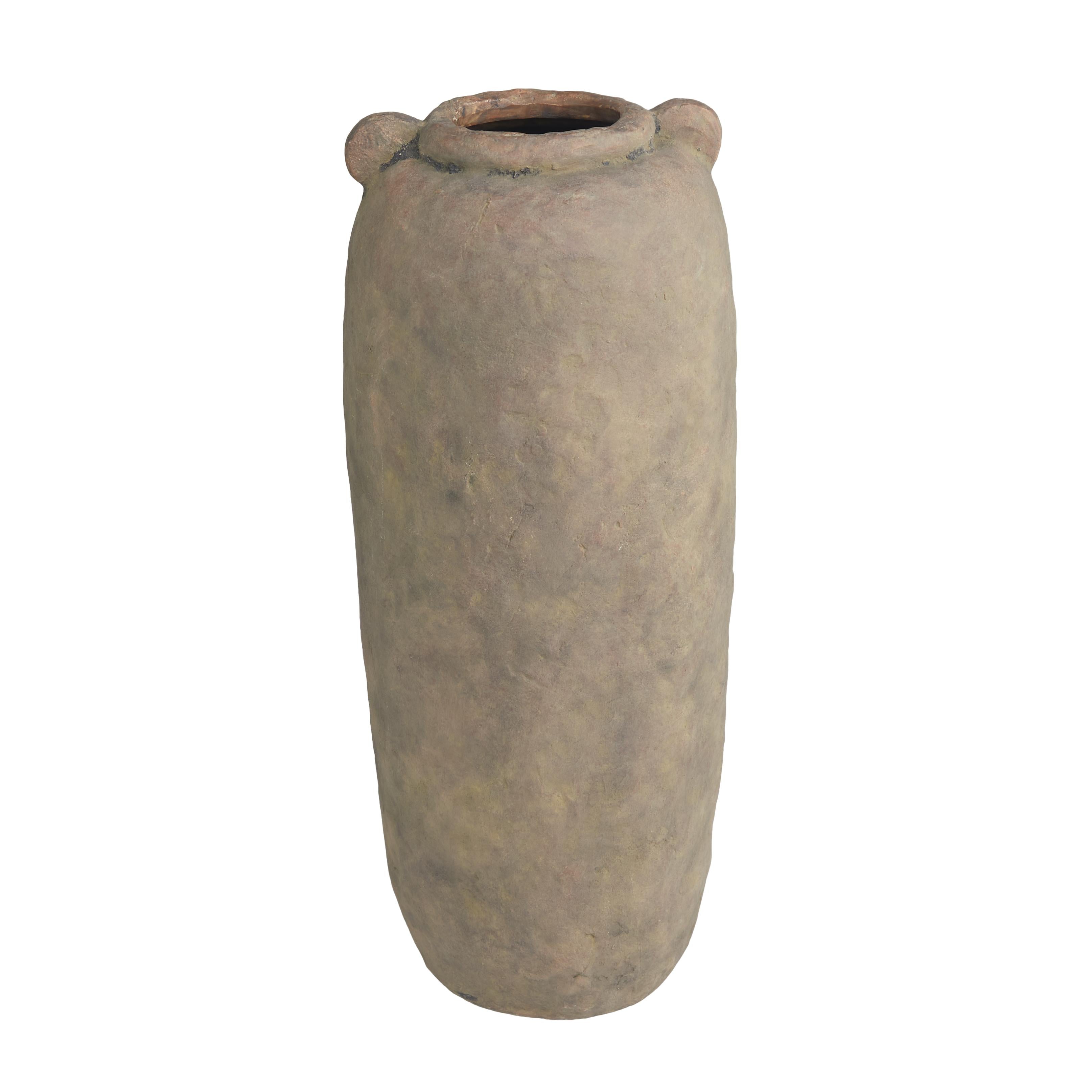 Brown Ceramic Distressed Terracotta Decorative Vase