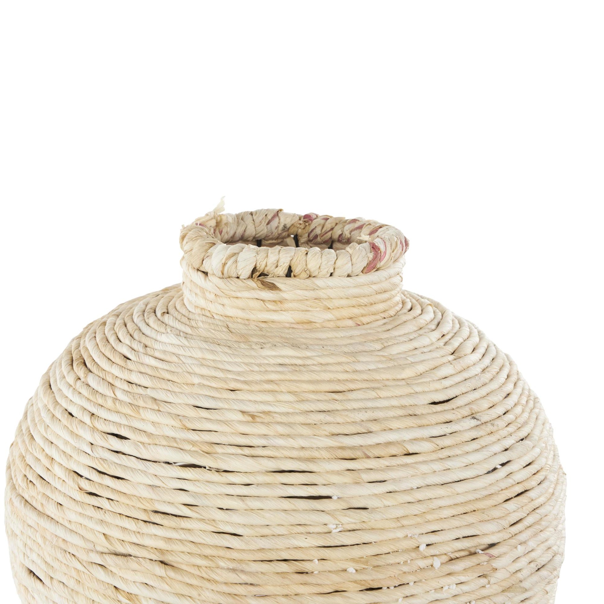 Cream Seagrass Handmade Wrapped Pot Decorative Vase