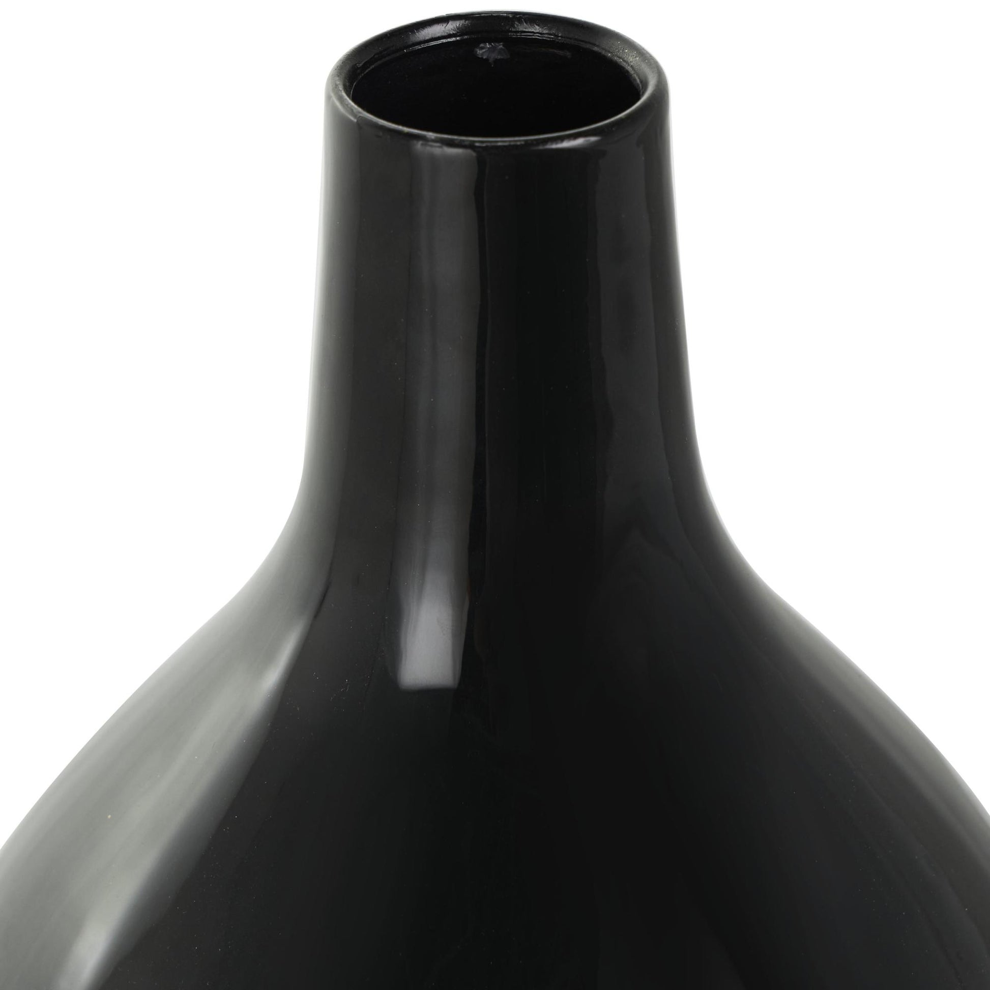 Black Metal Abstract Decorative Vase with Gold Detailing