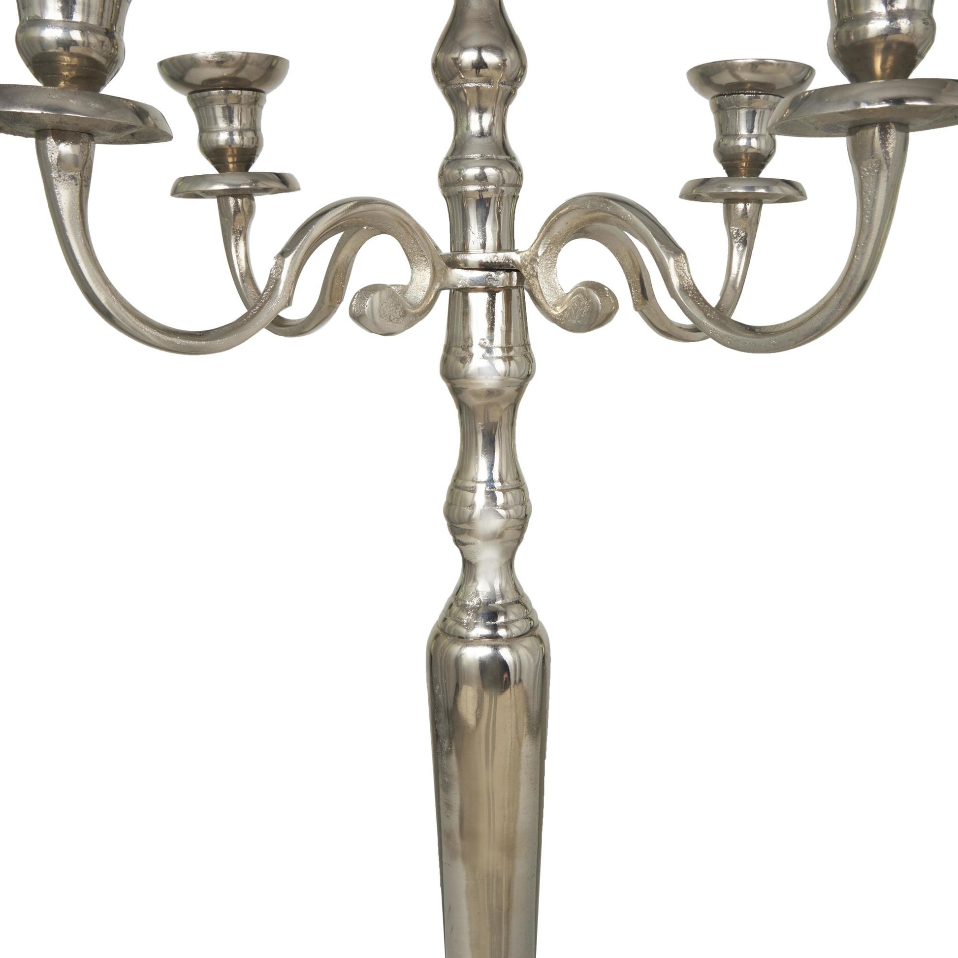 Scroll Aluminum Metal Tall Floor 5 Candle Decorative Candelabra