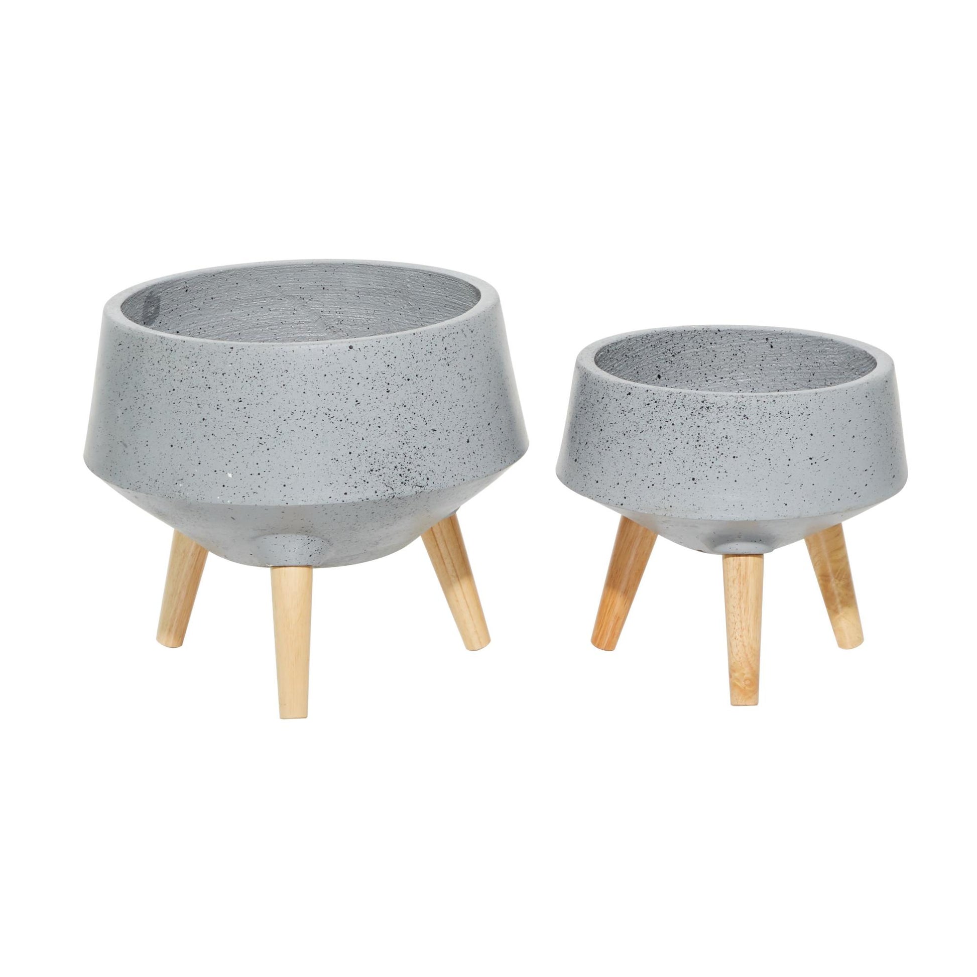 Set of 2 Gray Magnesium Oxide Planter