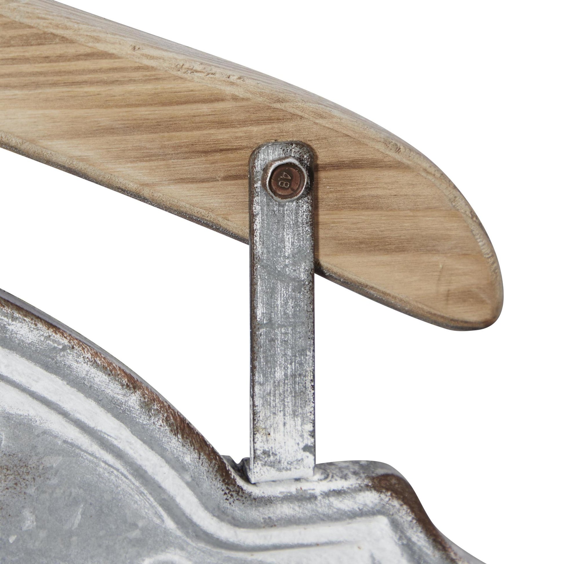 Sign Gray Metal Laundry Room Home Wall Decor with Brown Wood Hanger