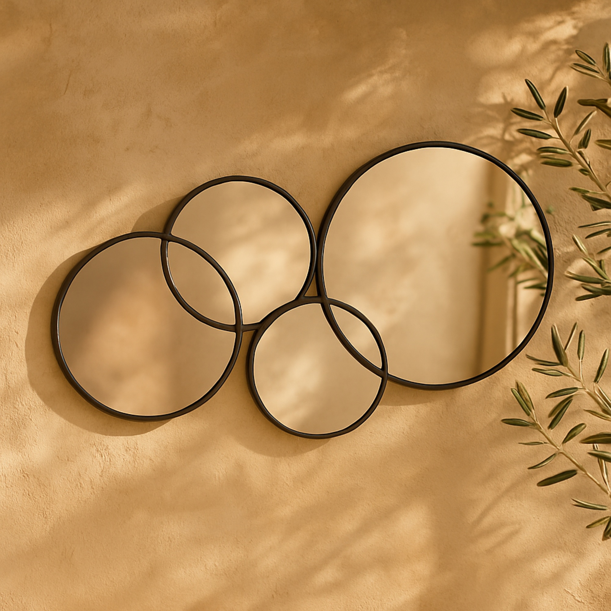 CosmoLiving by Cosmopolitan Black Metal Bubble Cluster Room Wall Mirror