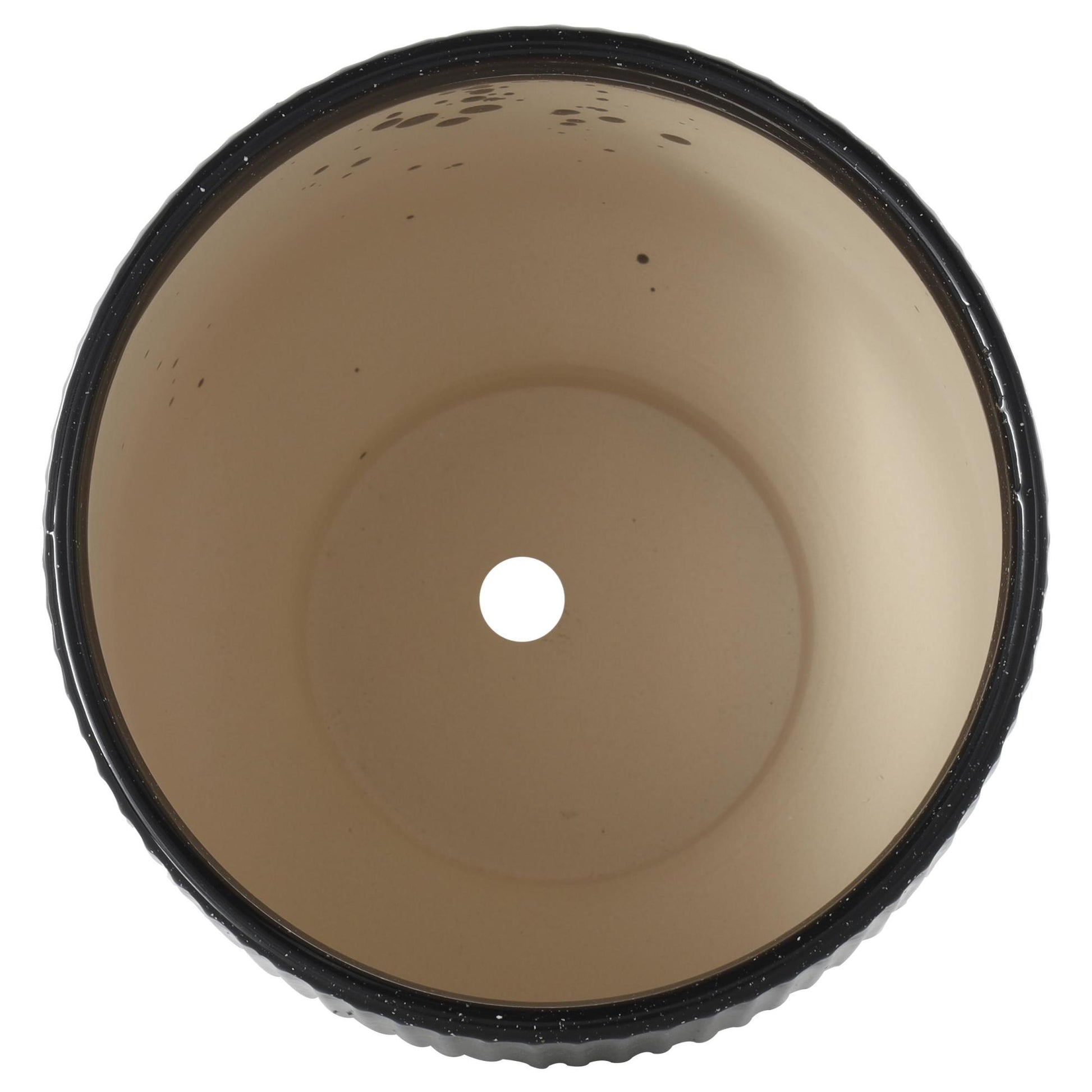Set of 3 Ceramic Speckled Indoor Outdoor Planter with Linear Grooves and Tapered Bases Set of 3 9", 8", 6"H