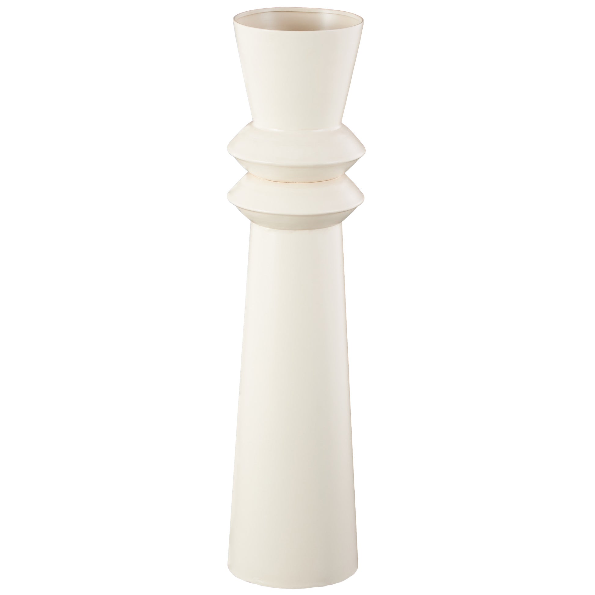 Metal Tall Art Deco Fluted Floor Decorative Vase