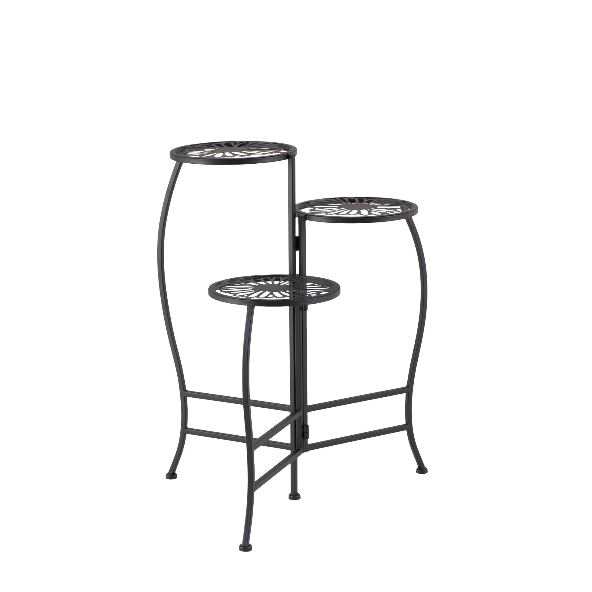 Floral Metal 3 Tier Indoor Outdoor Plantstand 21" x 17" x 24"