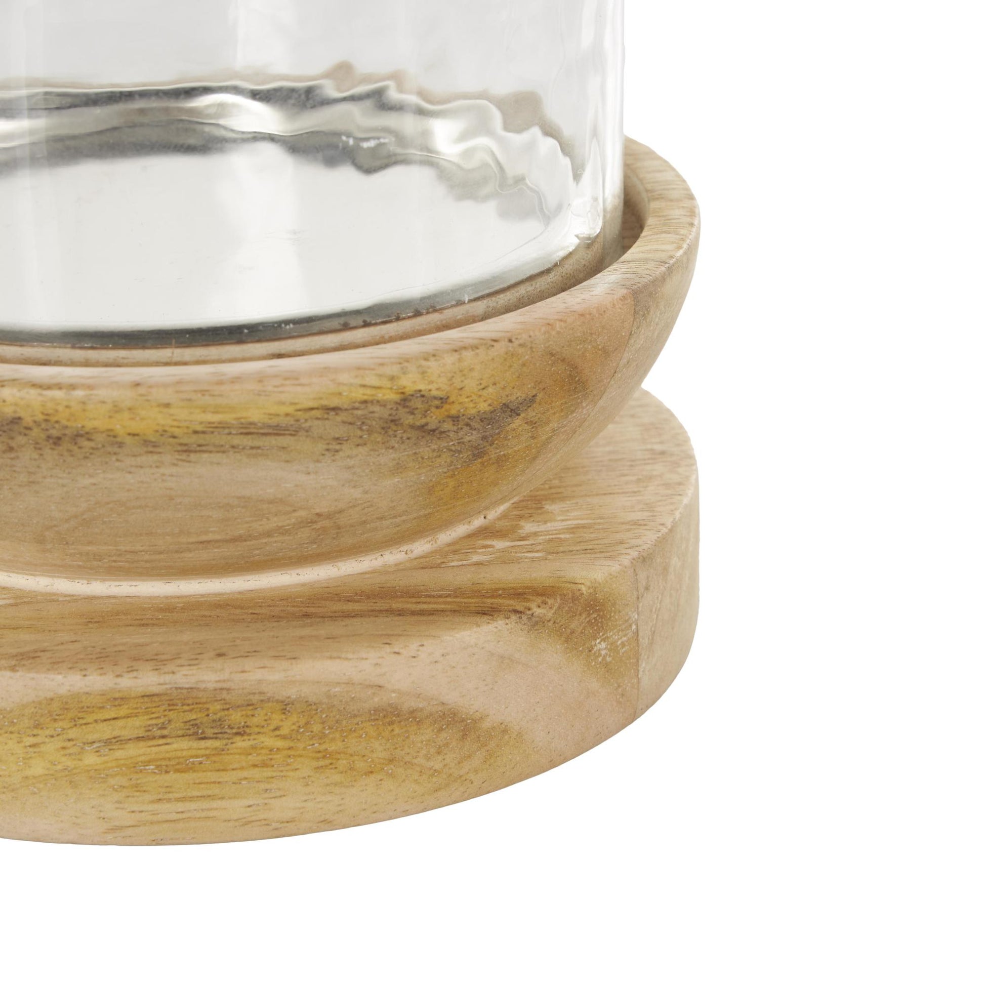 Cream Wood Single Candle Room Hurricane Lamp