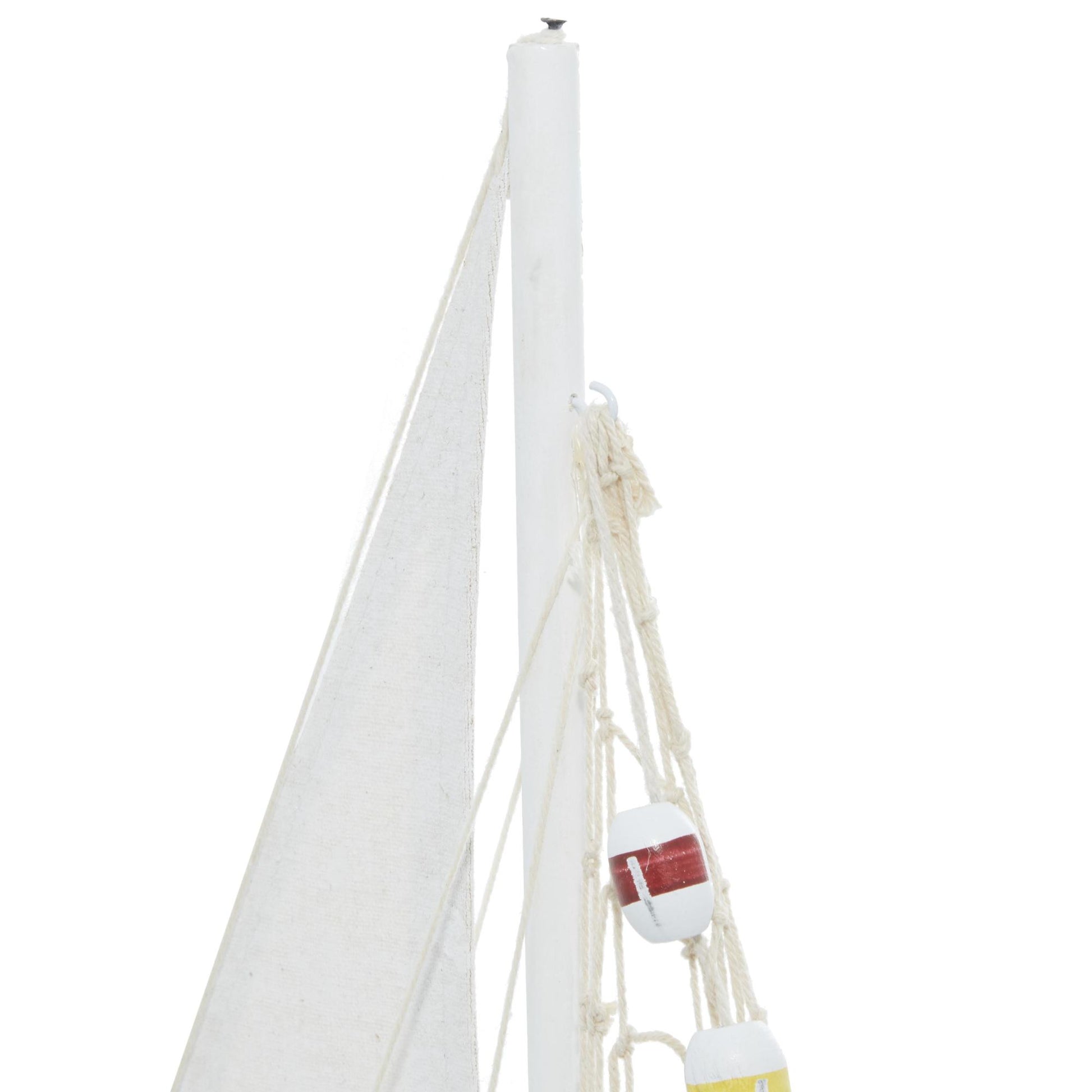 Set of 2 Sail Boat White Wood Handmade Decorative Sculpture
