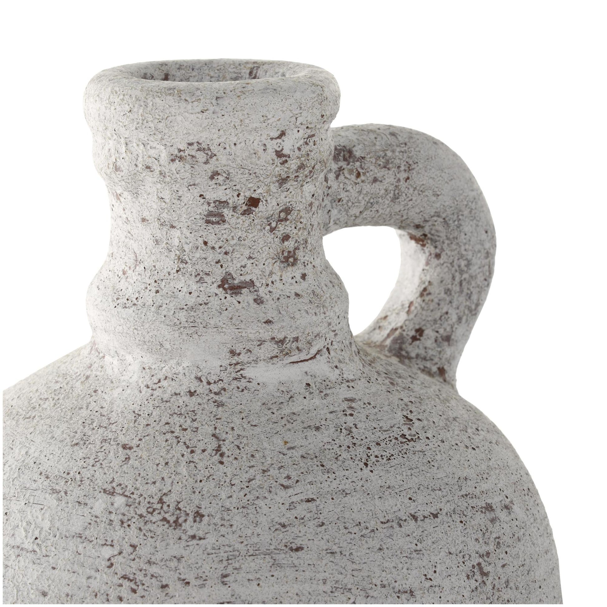 Cream Ceramic Antique Style Textured Decorative Vase