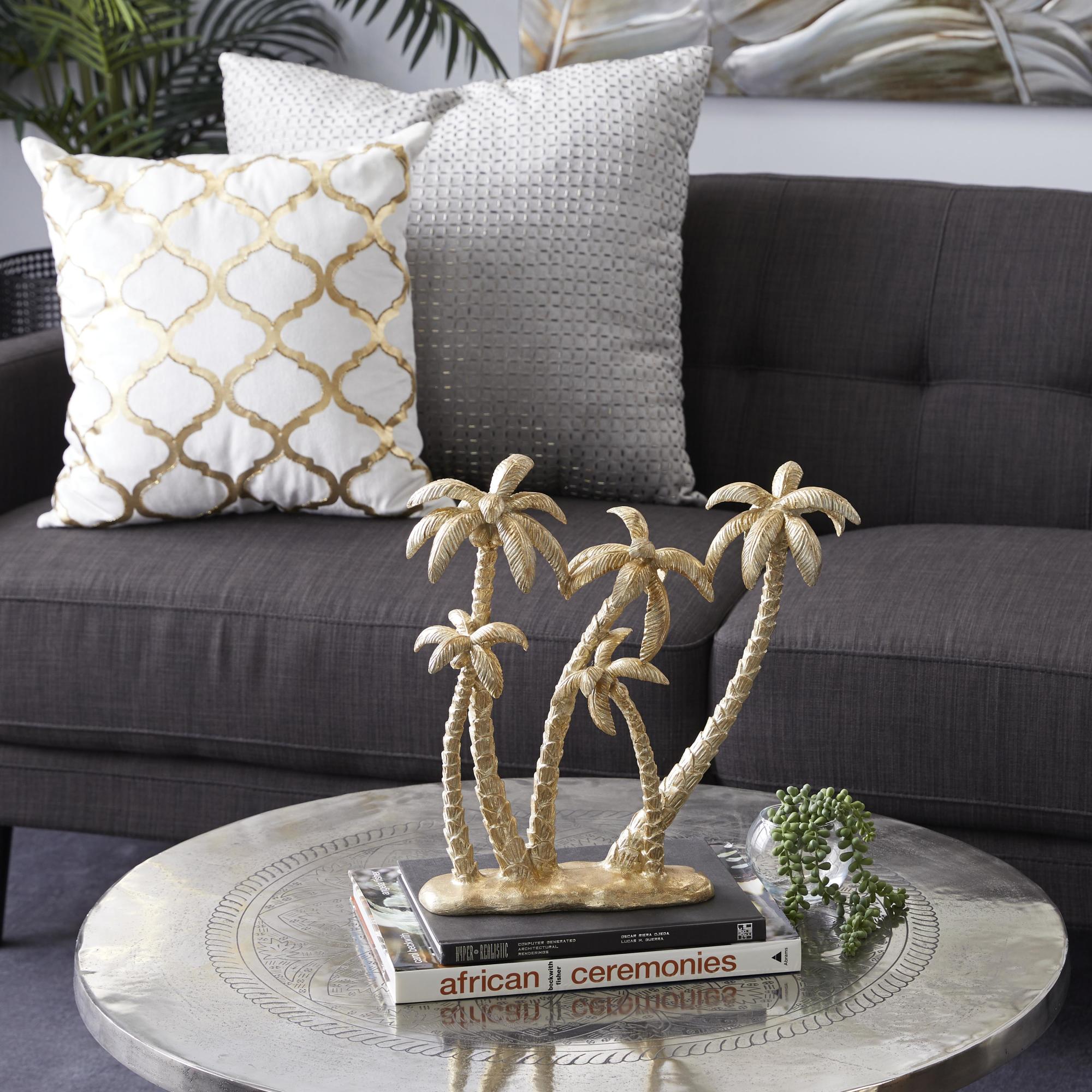 Palm Tree Gold Polyresin Decorative Sculpture